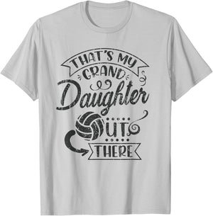 That's My Granddaughter Out There Volleyball Grandma T-Shirt - T-Shirt | Ash