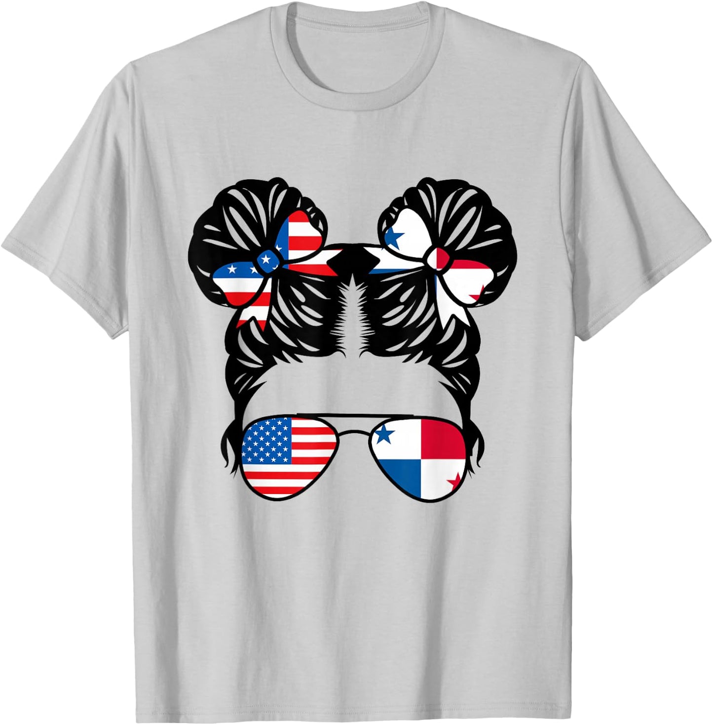 Half American Half Panamanian Girl USA Panama Flag Patriot T-Shirt - T-Shirt | Ash