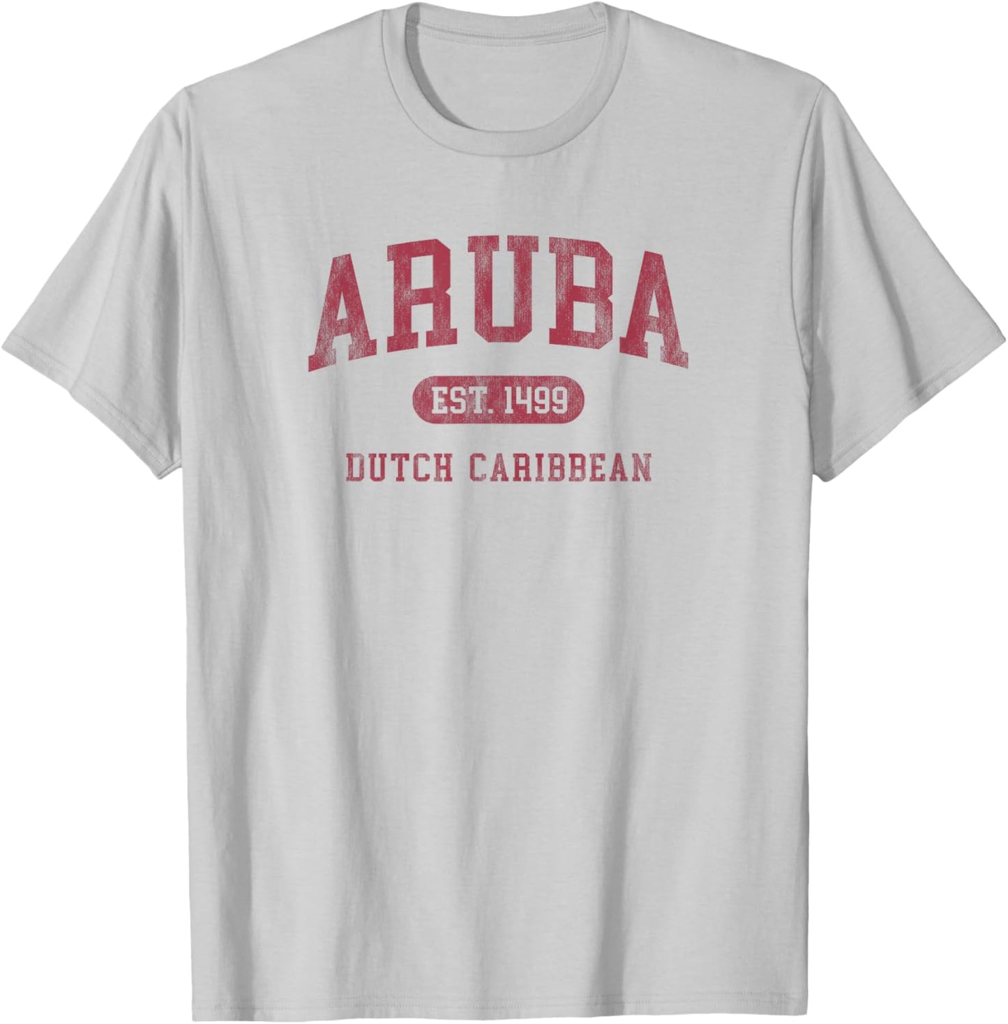 Aruba Est 1499 Throwback Letter Souvenir T-Shirt - T-Shirt | Ash