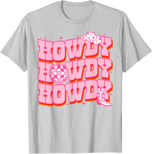 Howdy Southern Western Girl Country Rodeo Pink Cowgirl Women T-Shirt - T-Shirt | Ash