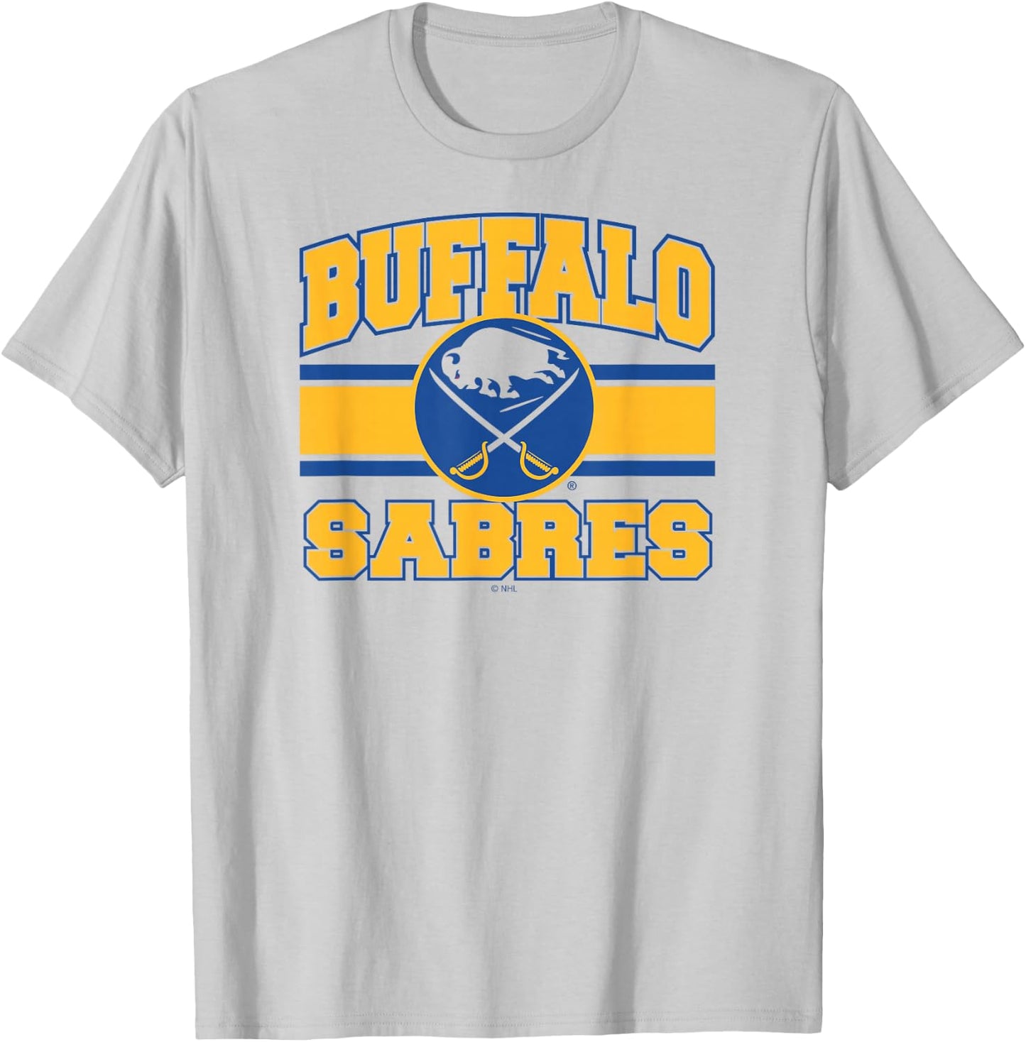 Buffalo Sabres Stripe White Officially Licensed T-Shirt - T-Shirt | Ash