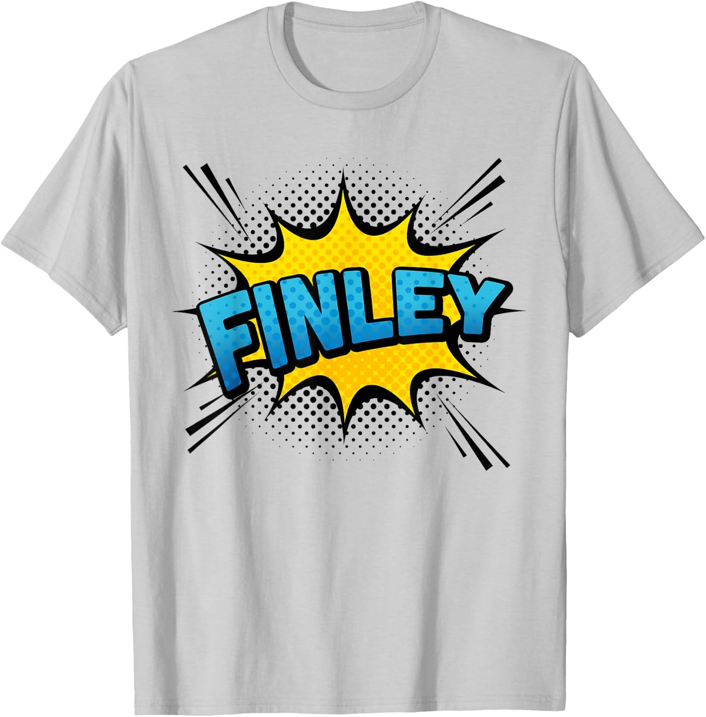 FINLEY - Boys Name Superhero Style T-Shirt - T-Shirt | Ash