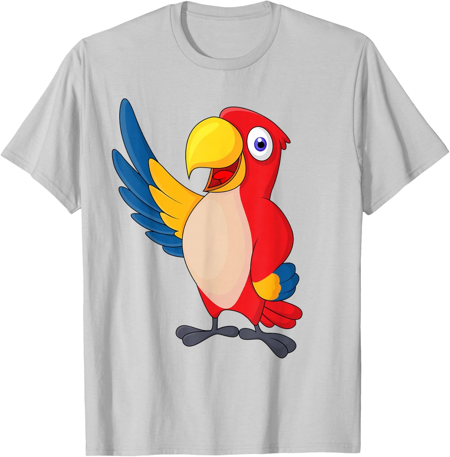 Children's Colourful Parrot , White T-Shirt - T-Shirt | Ash