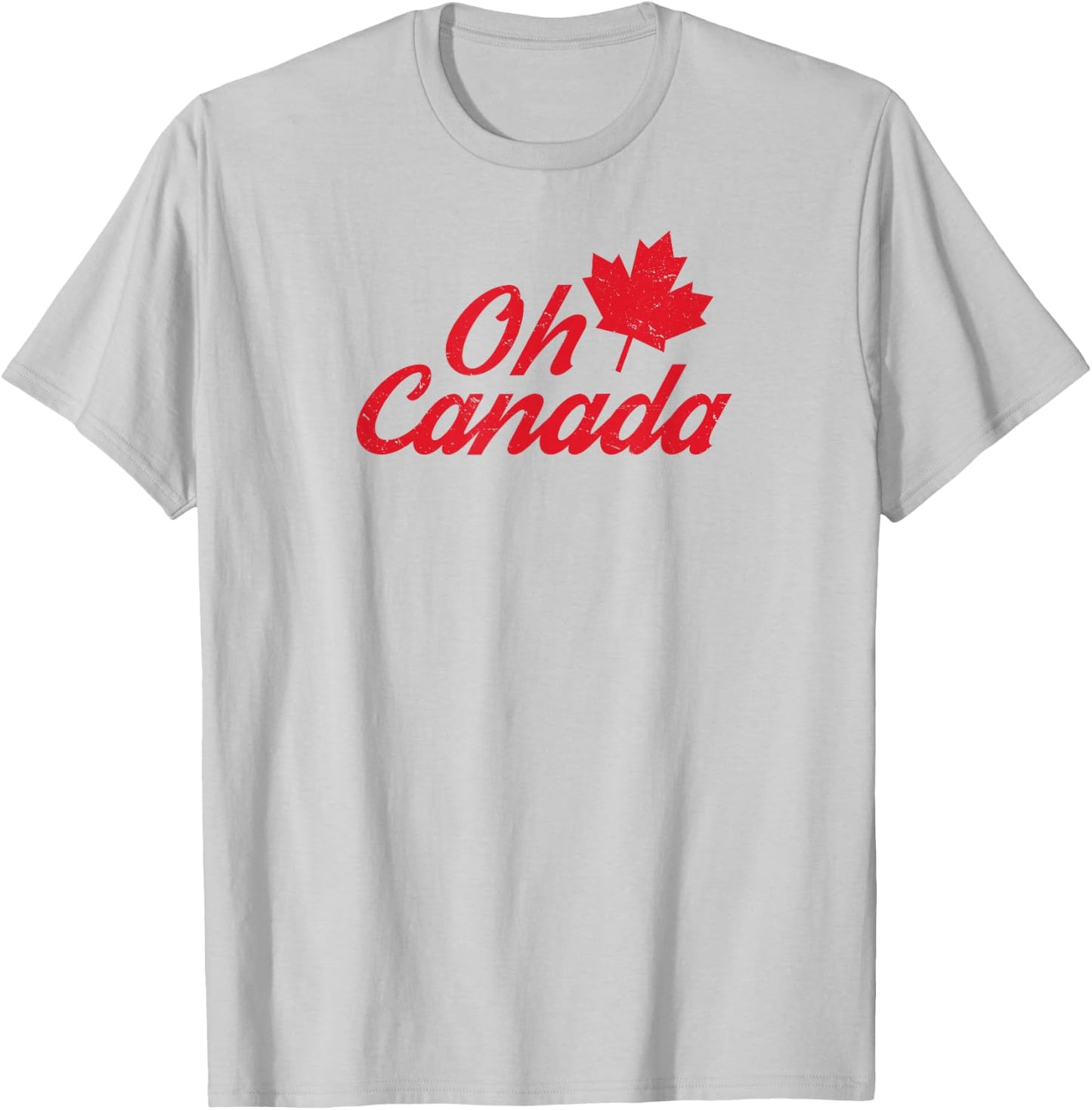 Oh Canada Happy Canada Day Cute Maple Leaf Independence Day T-Shirt - T-Shirt | Ash
