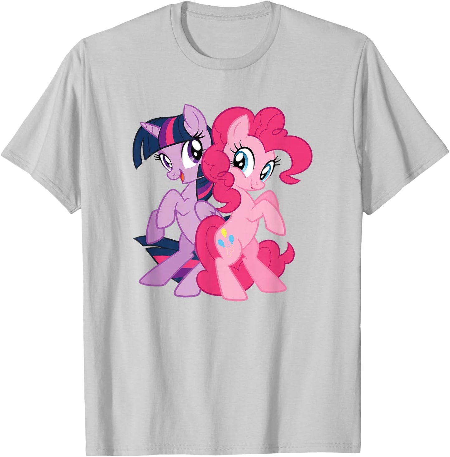 Twilight Sparkle And Pinkie Pie Back To Back T-Shirt - T-Shirt | Ash