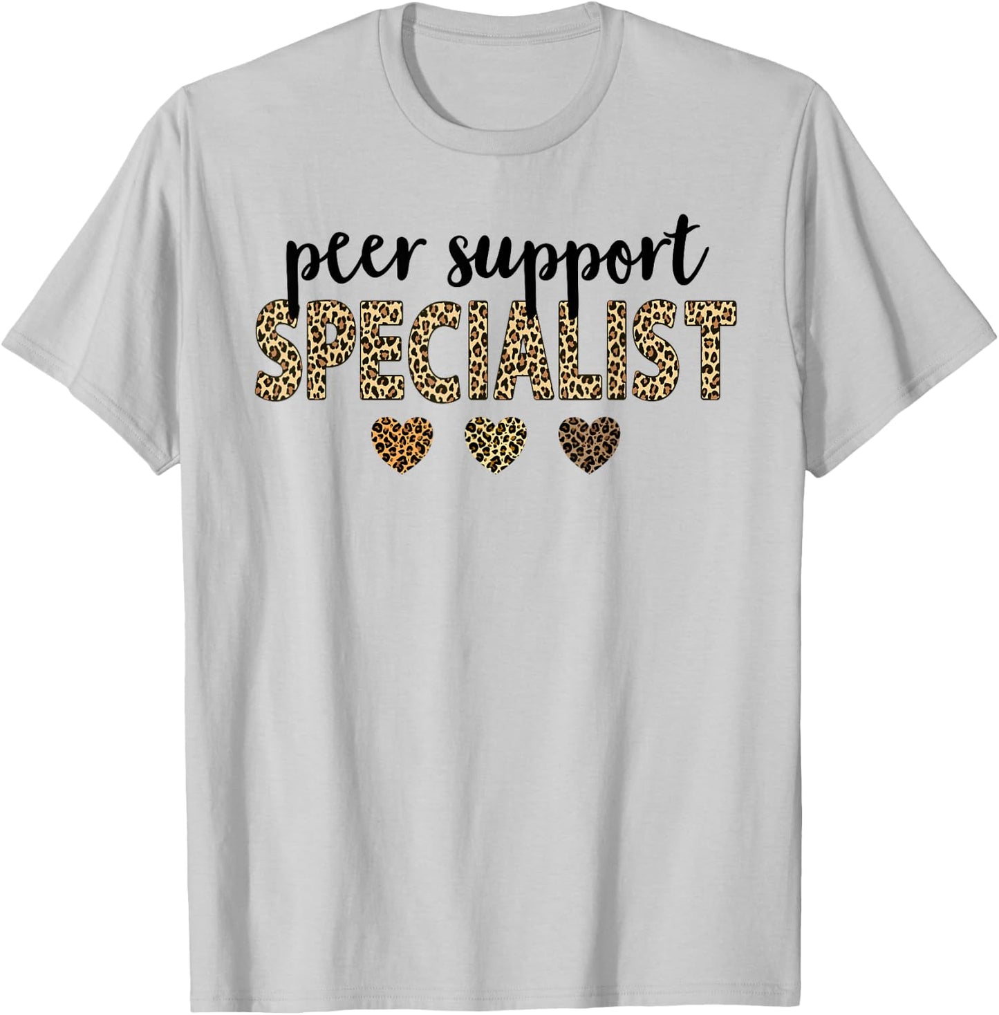 peer support Specialist Squad Funny Specialist Leopard T-Shirt - T-Shirt | Ash