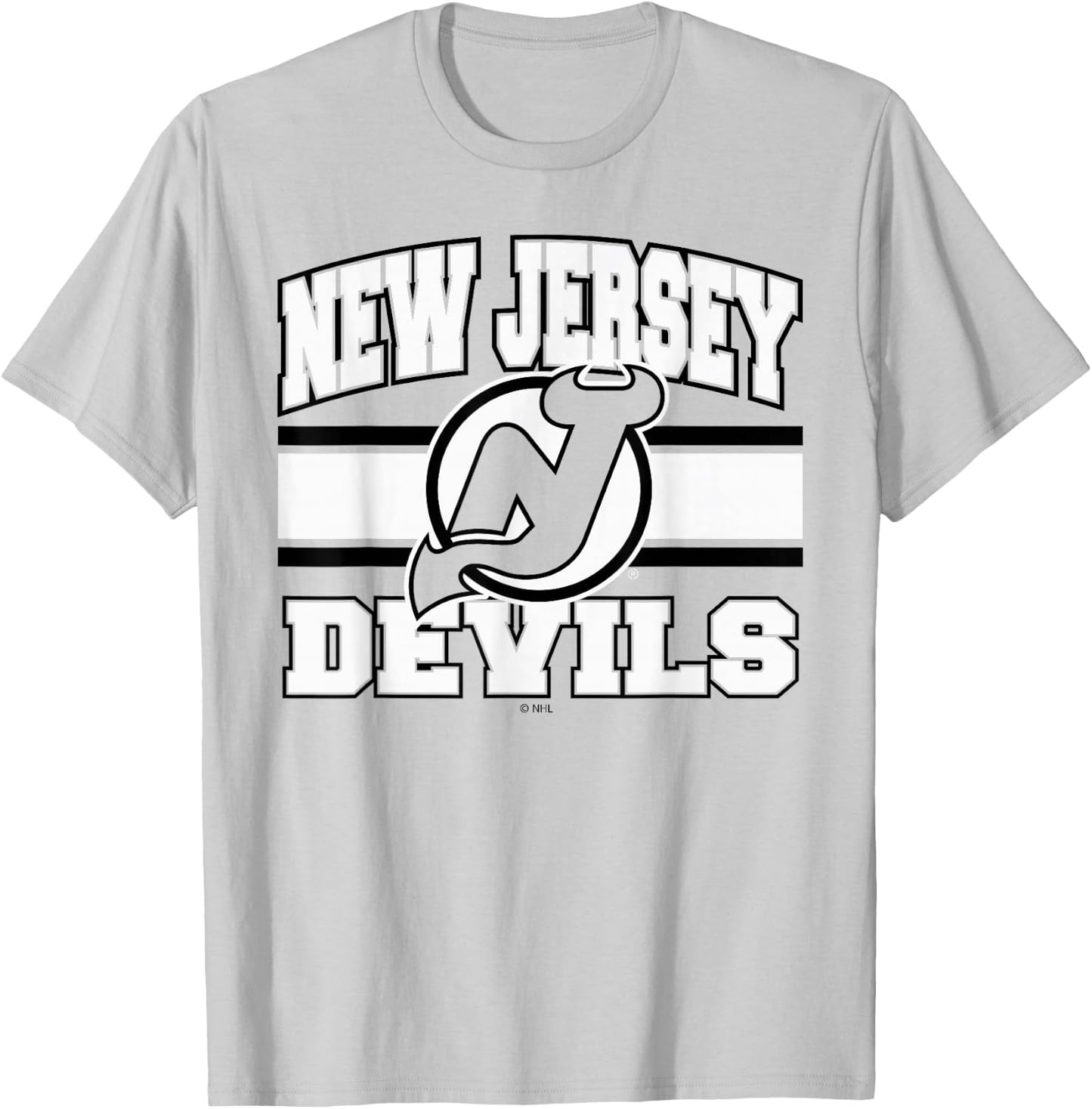 New Jersey Devils Stripe Red Officially Licensed T-Shirt - T-Shirt | Ash