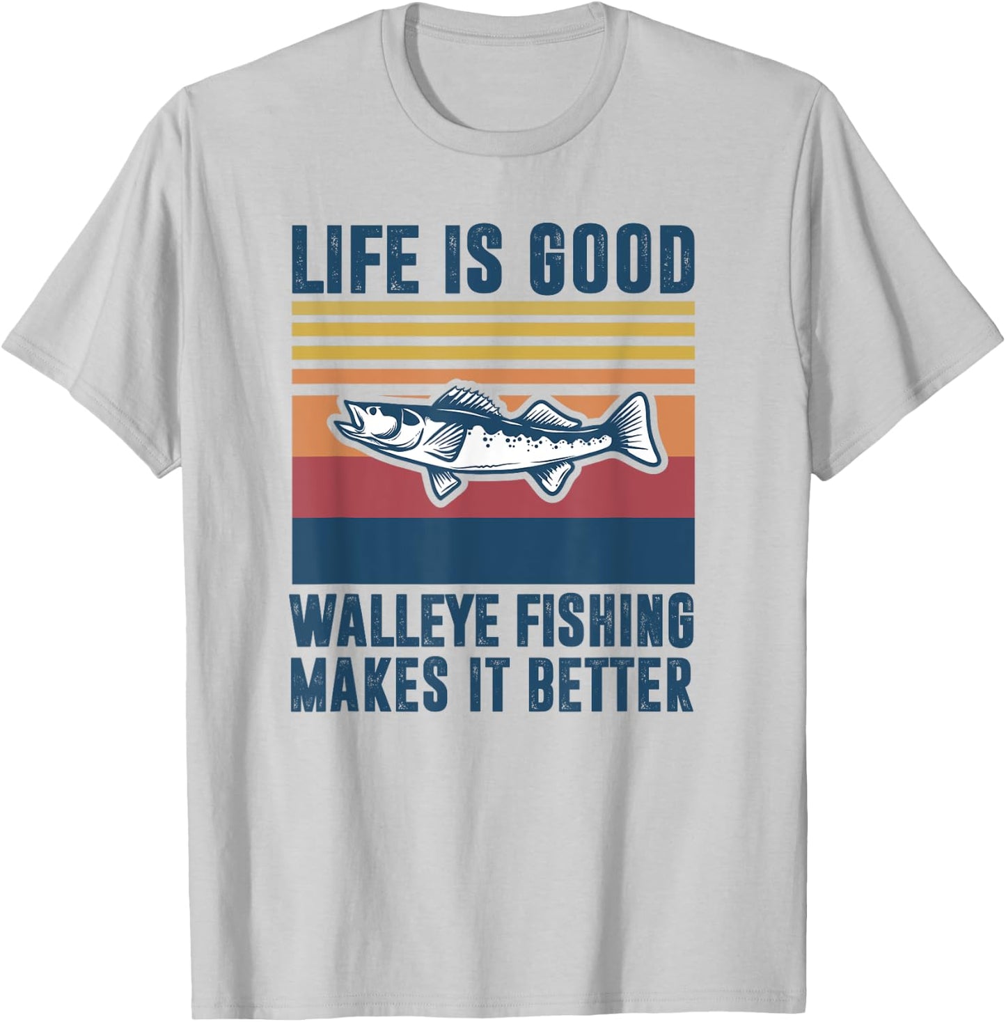 Walleye Fishing Gifts Men Women Kids Freshwater Fish Walleye T-Shirt - T-Shirt | Ash