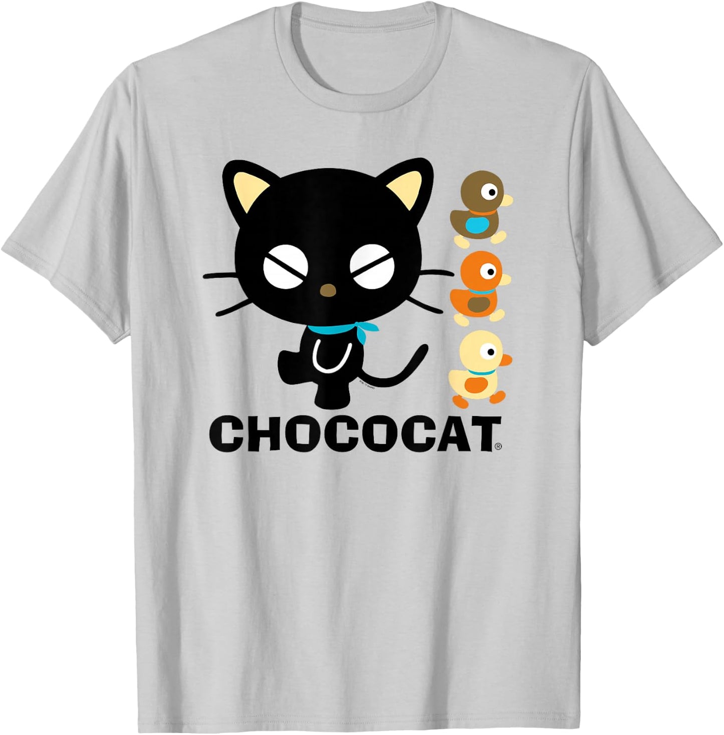 Chococat Logo and Duckies T-Shirt - T-Shirt | Ash