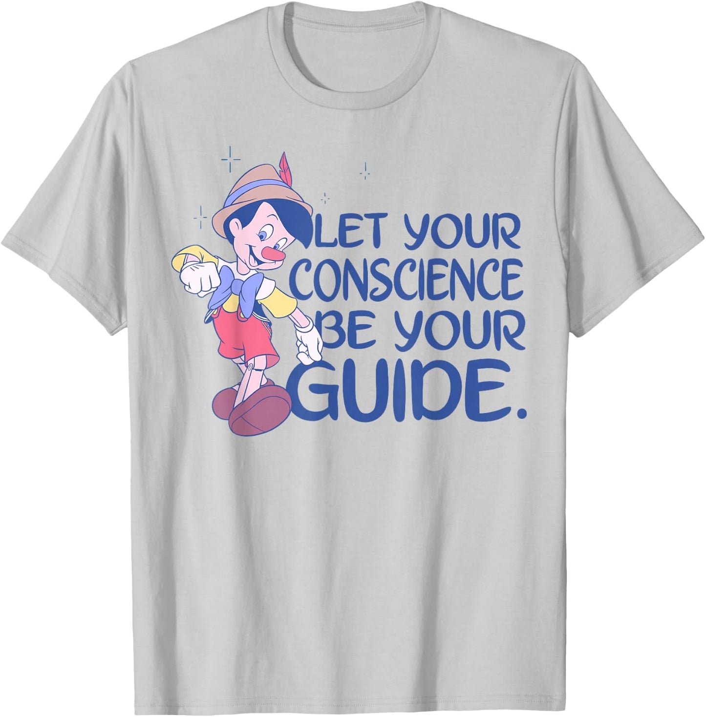 Disney Pinocchio Let Your Conscience Be Your Guide T-Shirt - T-Shirt | Ash