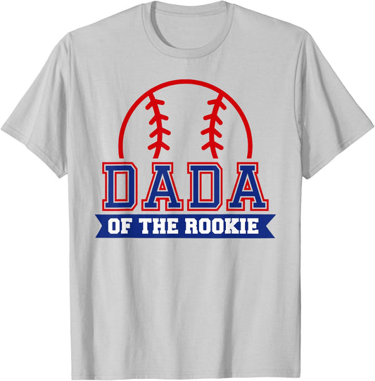 Dada of Rookie 1st Birthday Baseball Theme Matching Party T-Shirt - T-Shirt | Ash