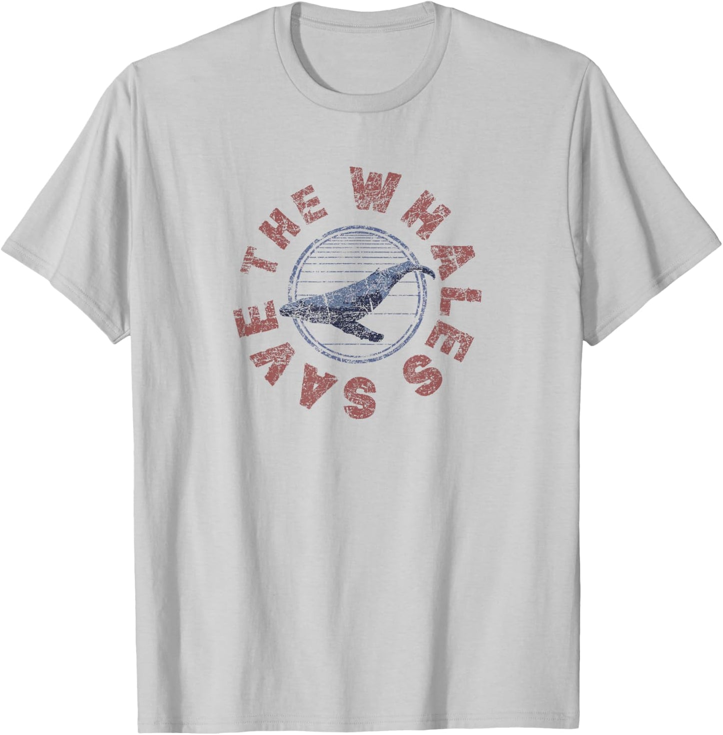 SAVE THE WHALES 80s Retro Vintage T-Shirt - T-Shirt | Ash