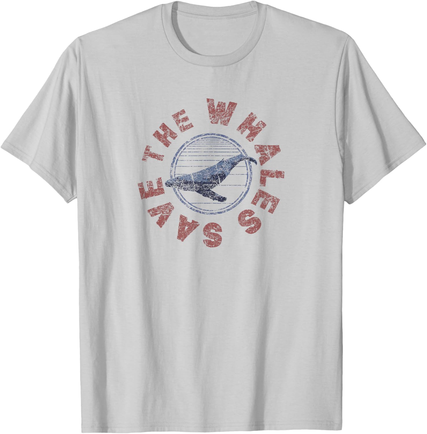 SAVE THE WHALES 80s Retro Vintage T-Shirt - T-Shirt | Ash