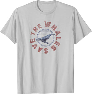 SAVE THE WHALES 80s Retro Vintage T-Shirt - T-Shirt | Ash