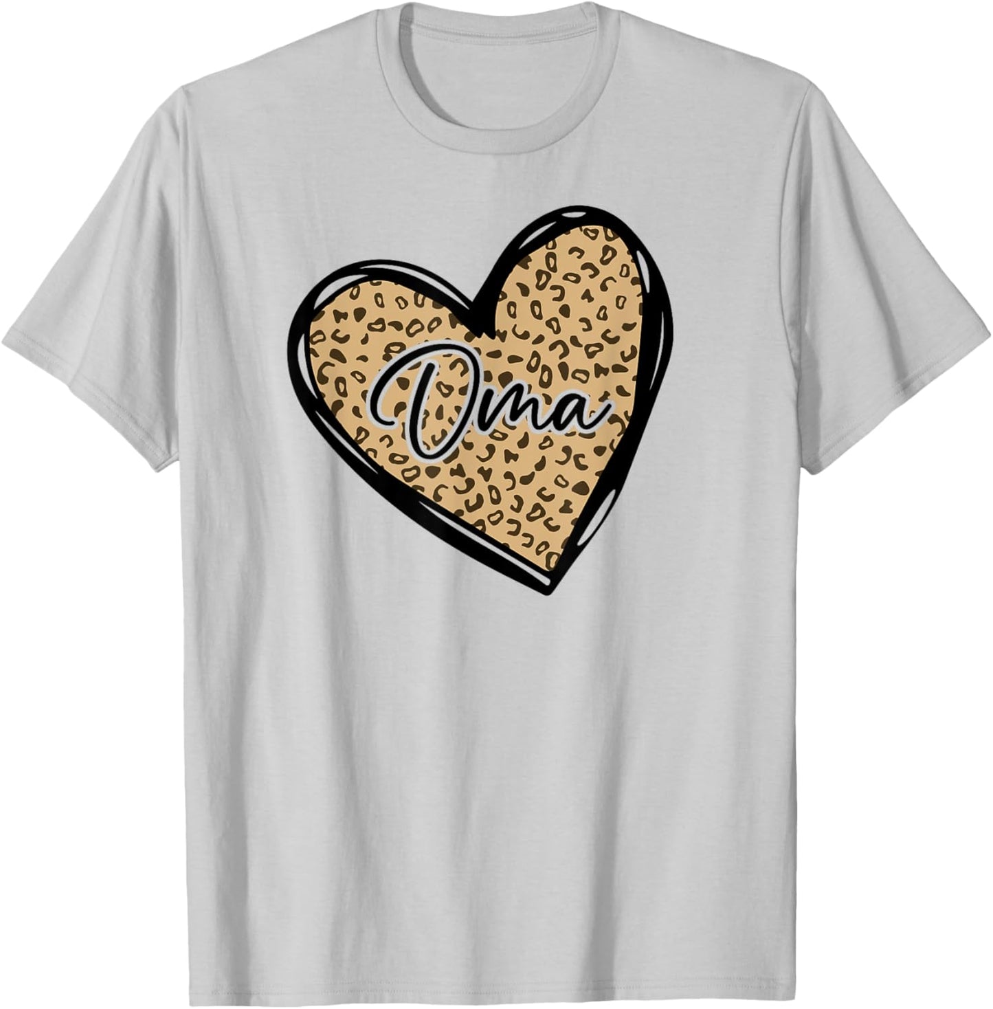 Oma Shirts Leopard Print Mom Cheetah Love Heart T-Shirt - T-Shirt | Ash