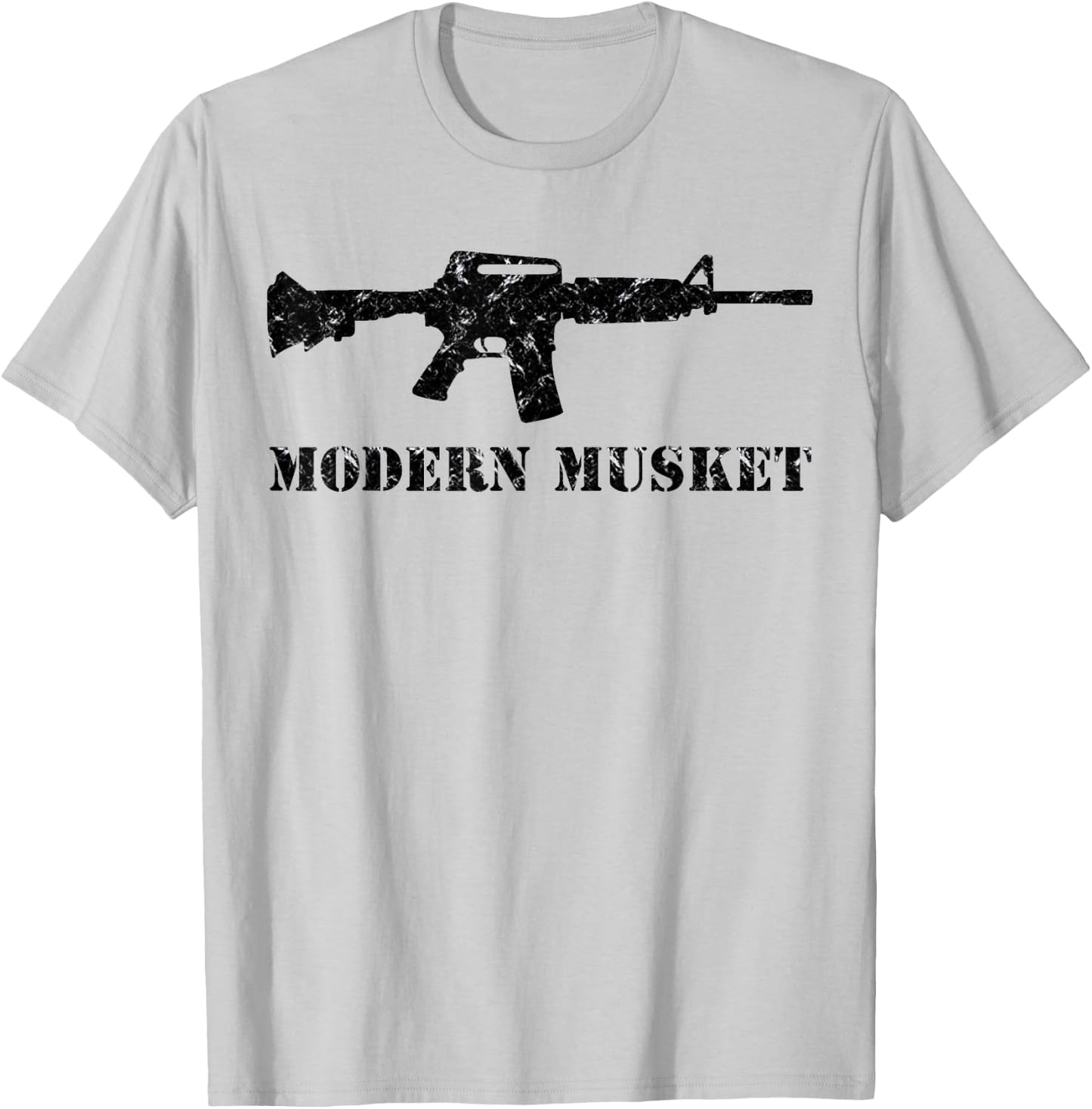 Modern Musket AR15 M16 M4 Black Assault Rifle Carbine Shirt T-Shirt - T-Shirt | Ash