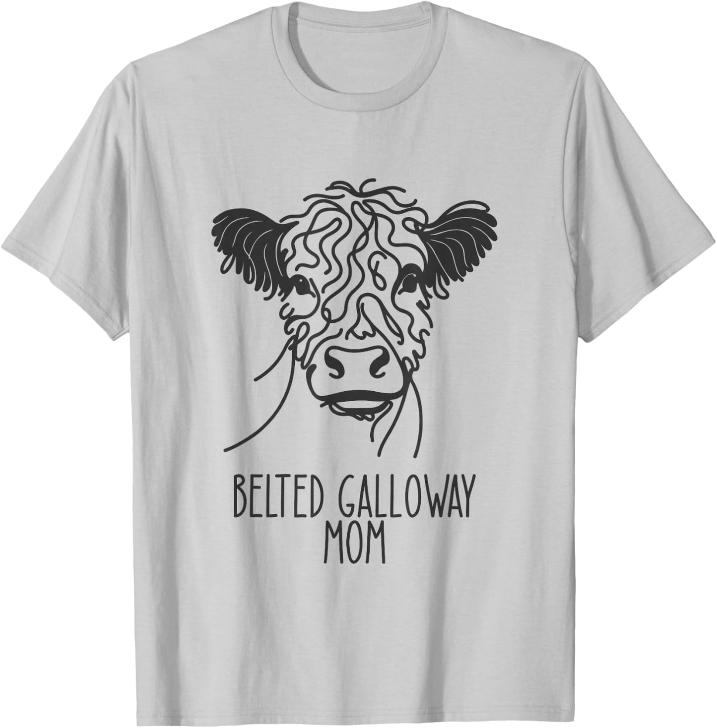 Line Art Best Cow Mom Women's Galloway with Belt T-Shirt - T-Shirt | Ash