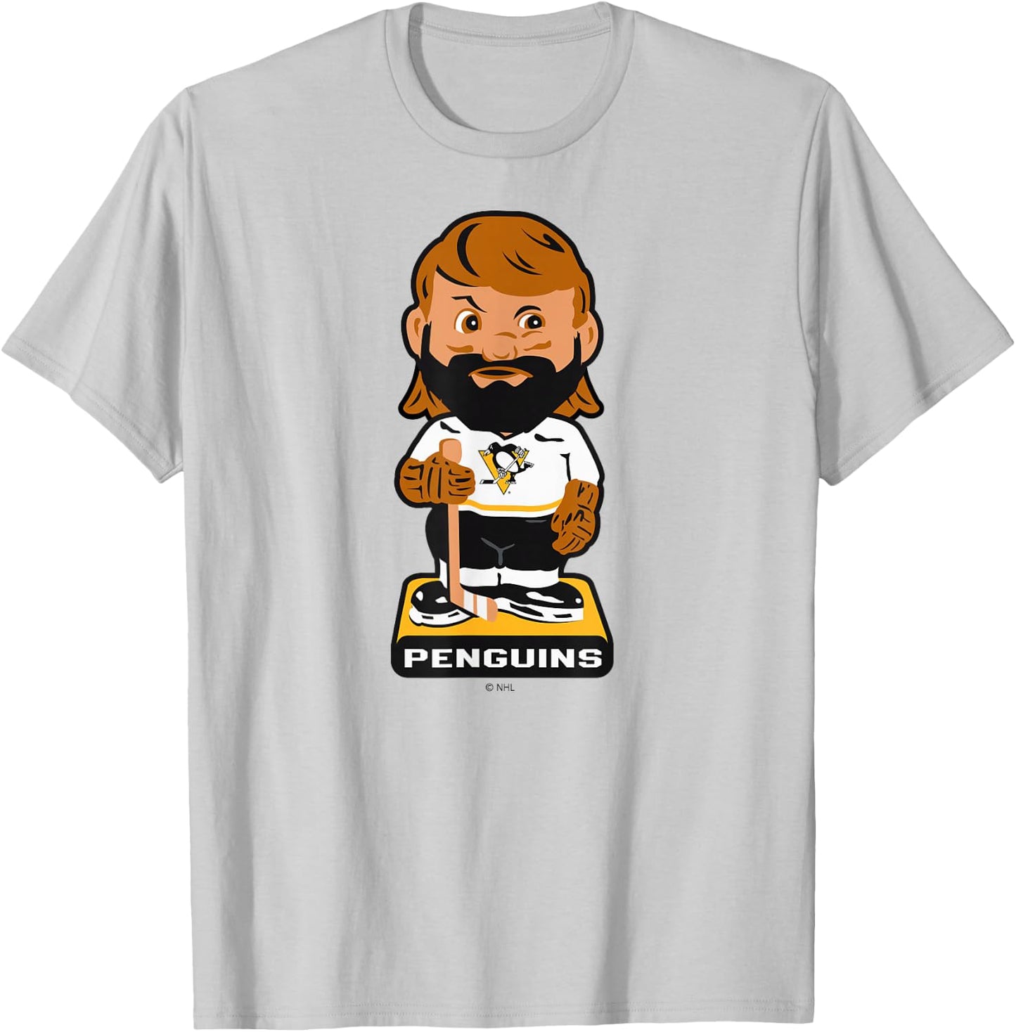 Pittsburgh Penguins Bobblehead Gray Officially Licensed T-Shirt - T-Shirt | Ash