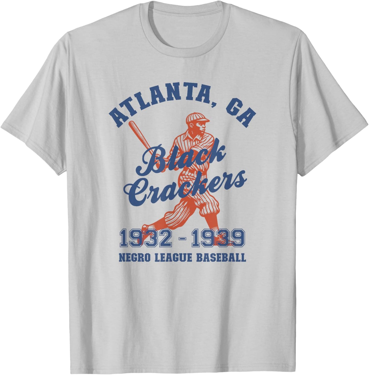 Vintage Negro League Baseball Atlanta Black Crackers T-Shirt - T-Shirt | Ash