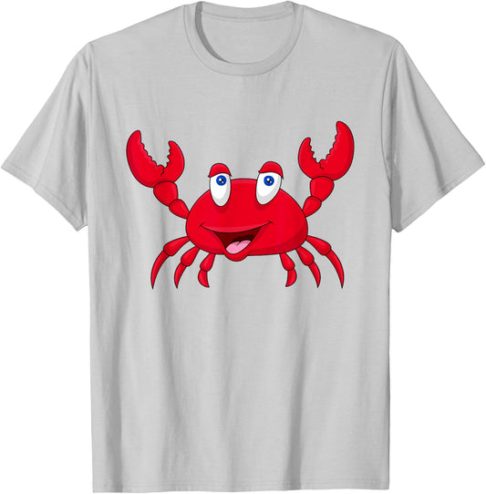 Children's Red Crab Motif T-Shirt - T-Shirt | Ash