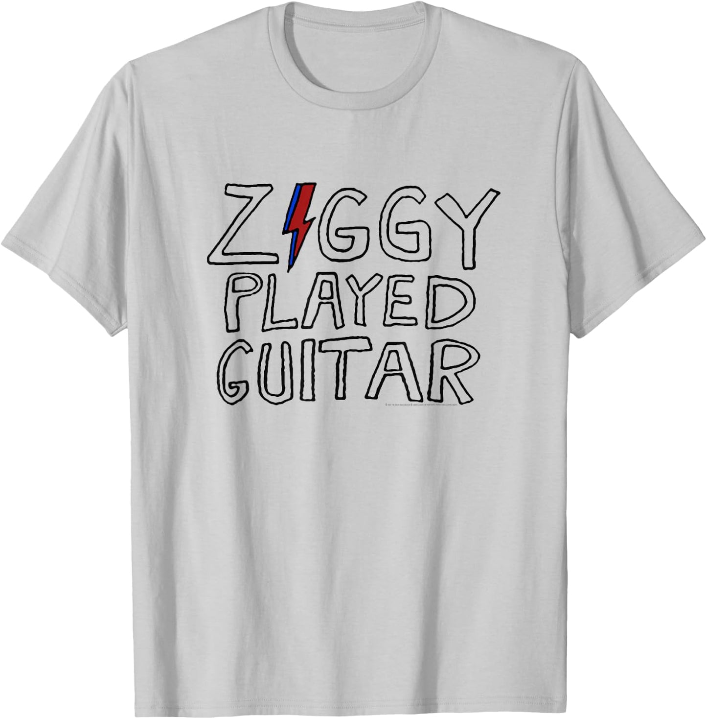 David Bowie - Ziggy Played Guitar Sketch Lyric T-Shirt - T-Shirt | Ash