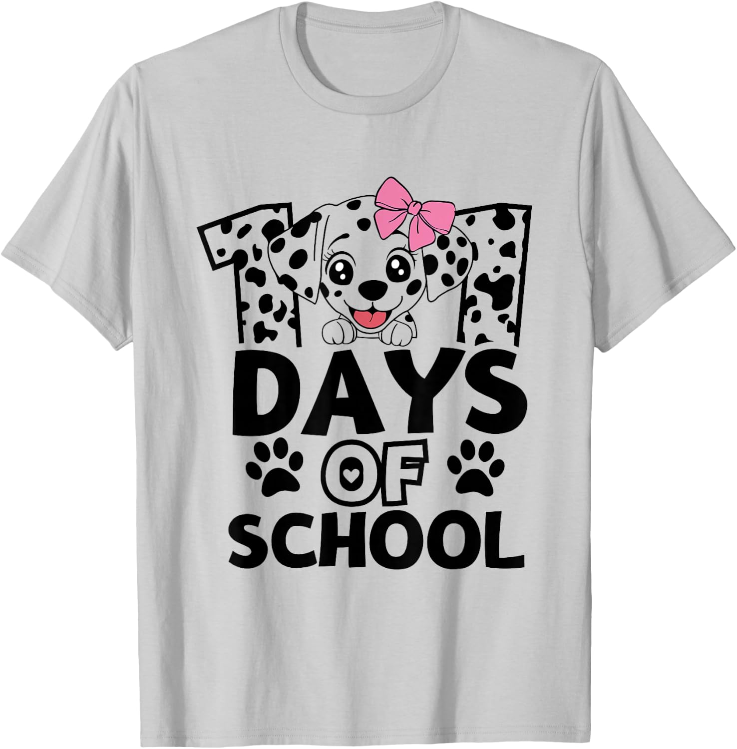 100 Days Of School Dog Lover 100th Day Of School For Girls T-Shirt - T-Shirt | Ash