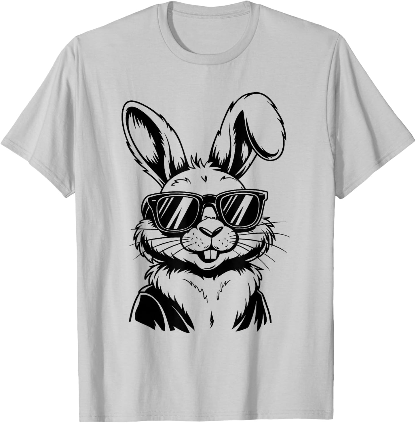 Bunny Face With Sunglasses Boys Kids Rabbit Easter T-Shirt - T-Shirt | Ash