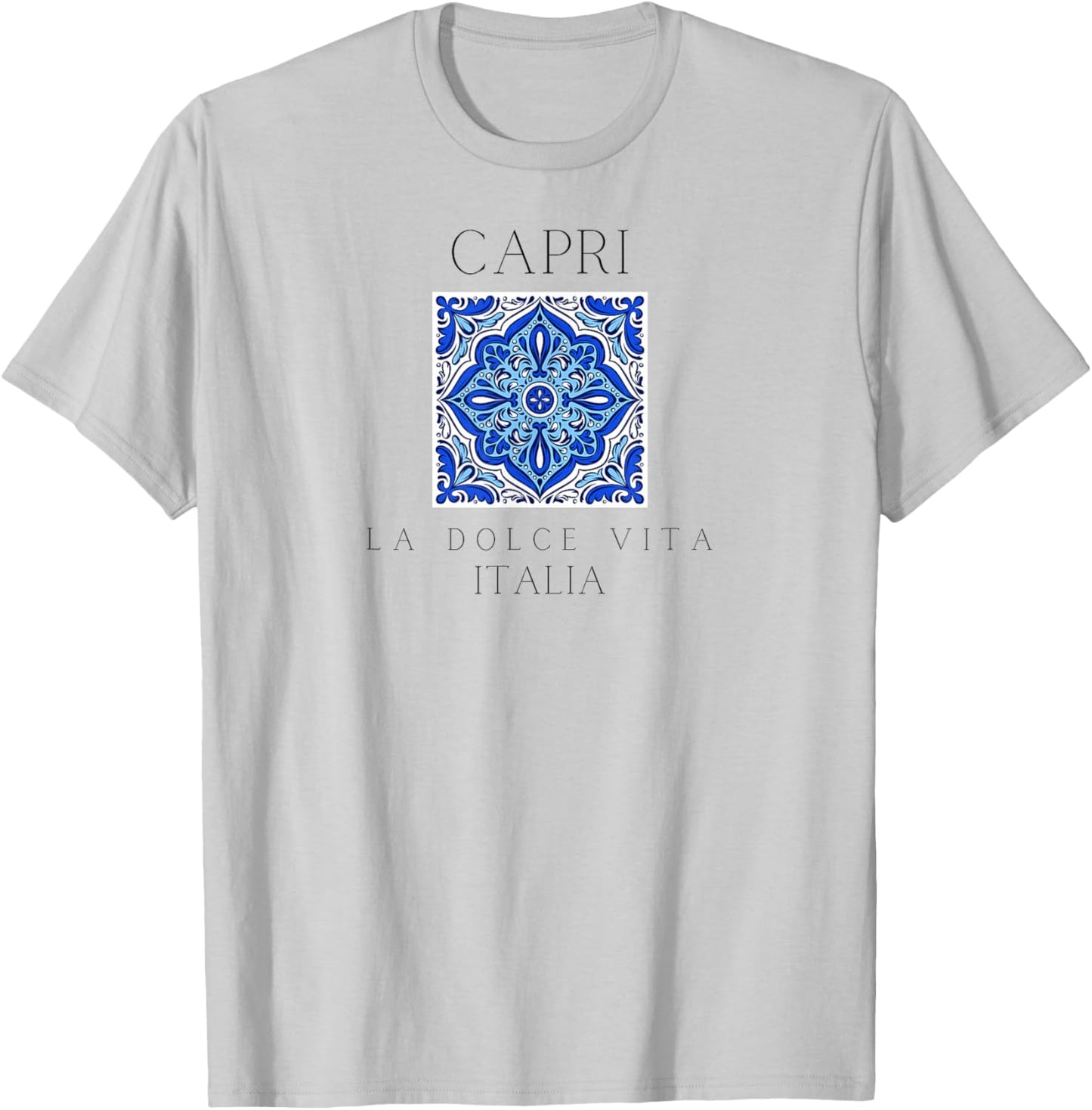 Capri Italia, Italian Tiles, Travel in Italy T-Shirt - T-Shirt | Ash