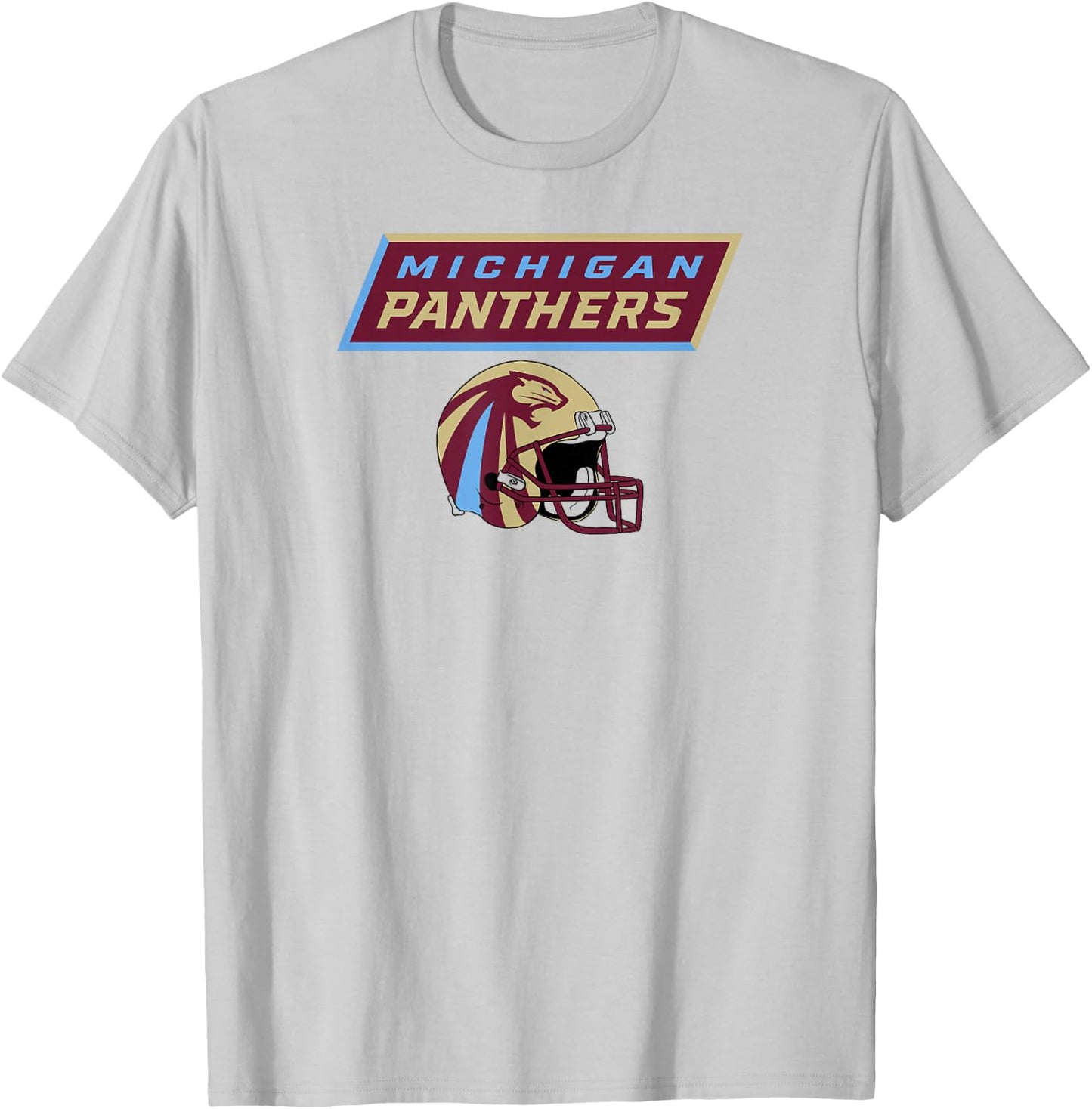 Michigan Panthers UFL - Vintage Helmet - Detroit Football T-Shirt - T-Shirt | Ash