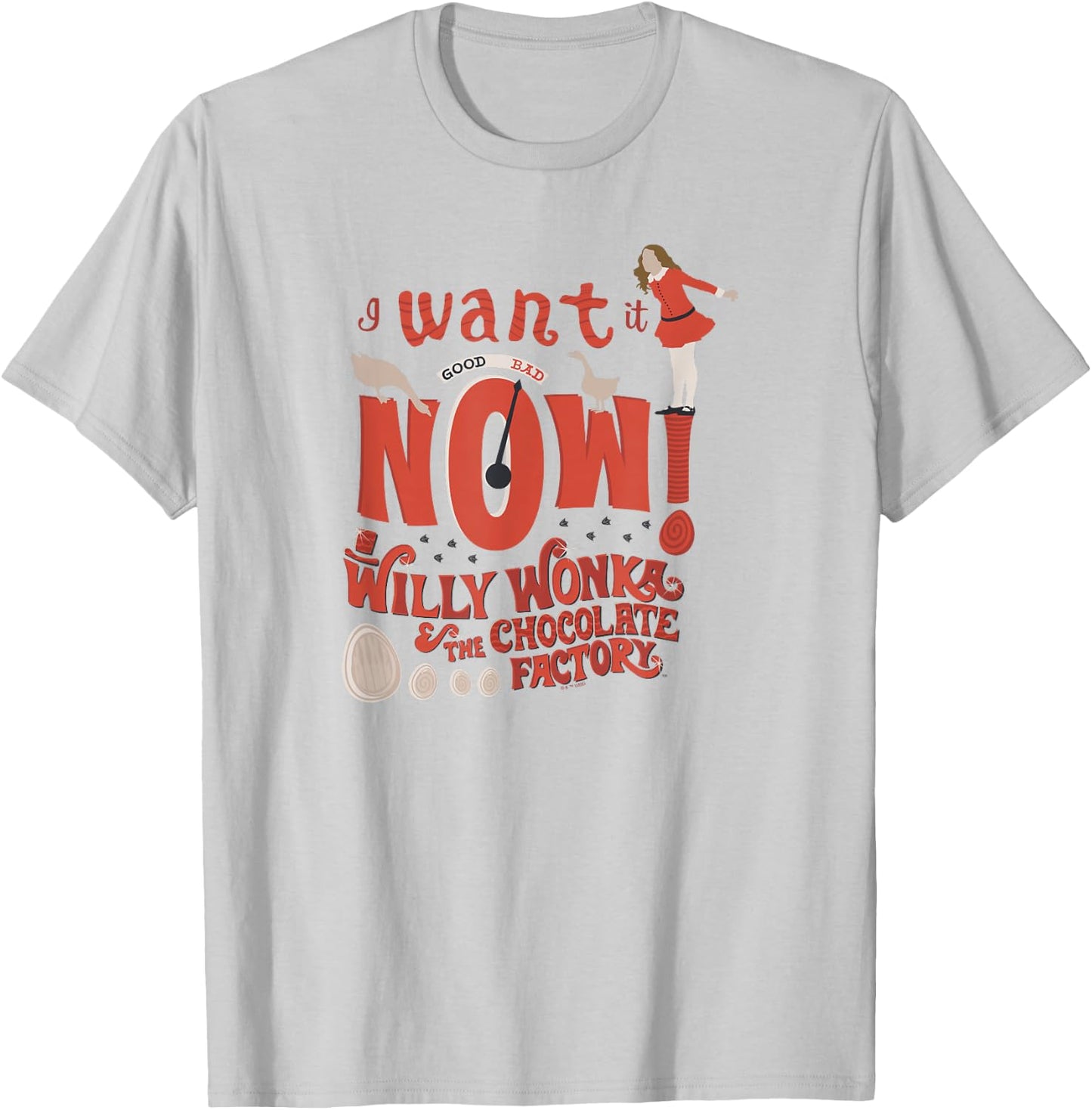 Willy Wonka And The Chocolate Factory Veruca I Want It Now T-Shirt - T-Shirt | Ash