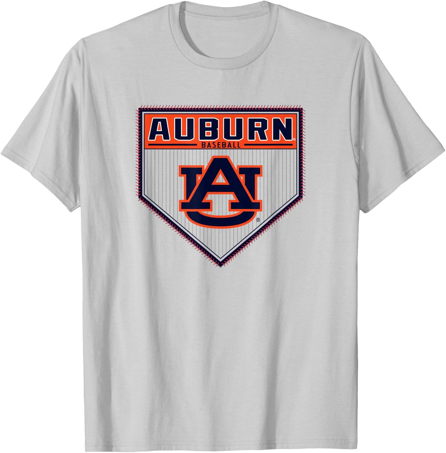 Auburn Tigers Baseball Homeplate Gray Officially Licensed T-Shirt - T-Shirt | Ash