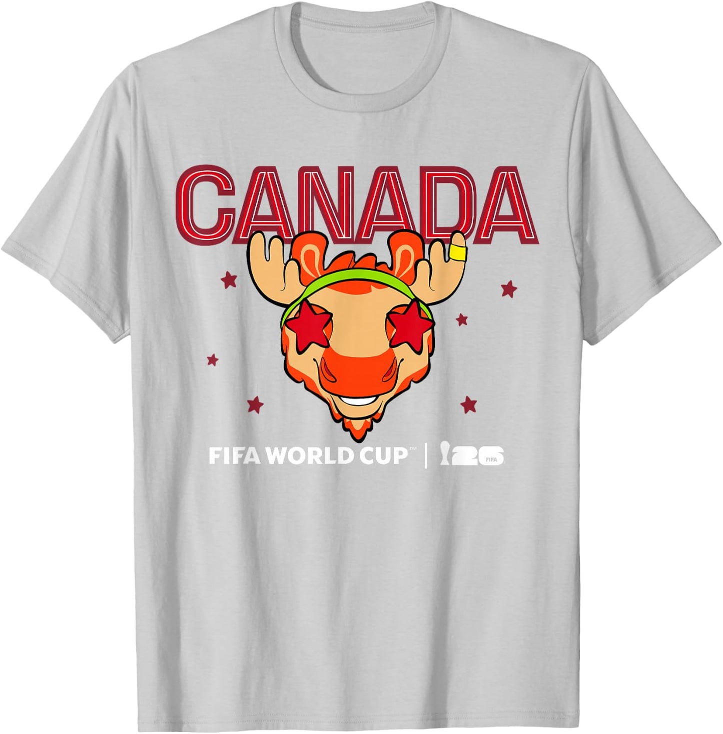 FIFA World CUP26 Canada Mascotte Stars T-Shirt - T-Shirt | Ash