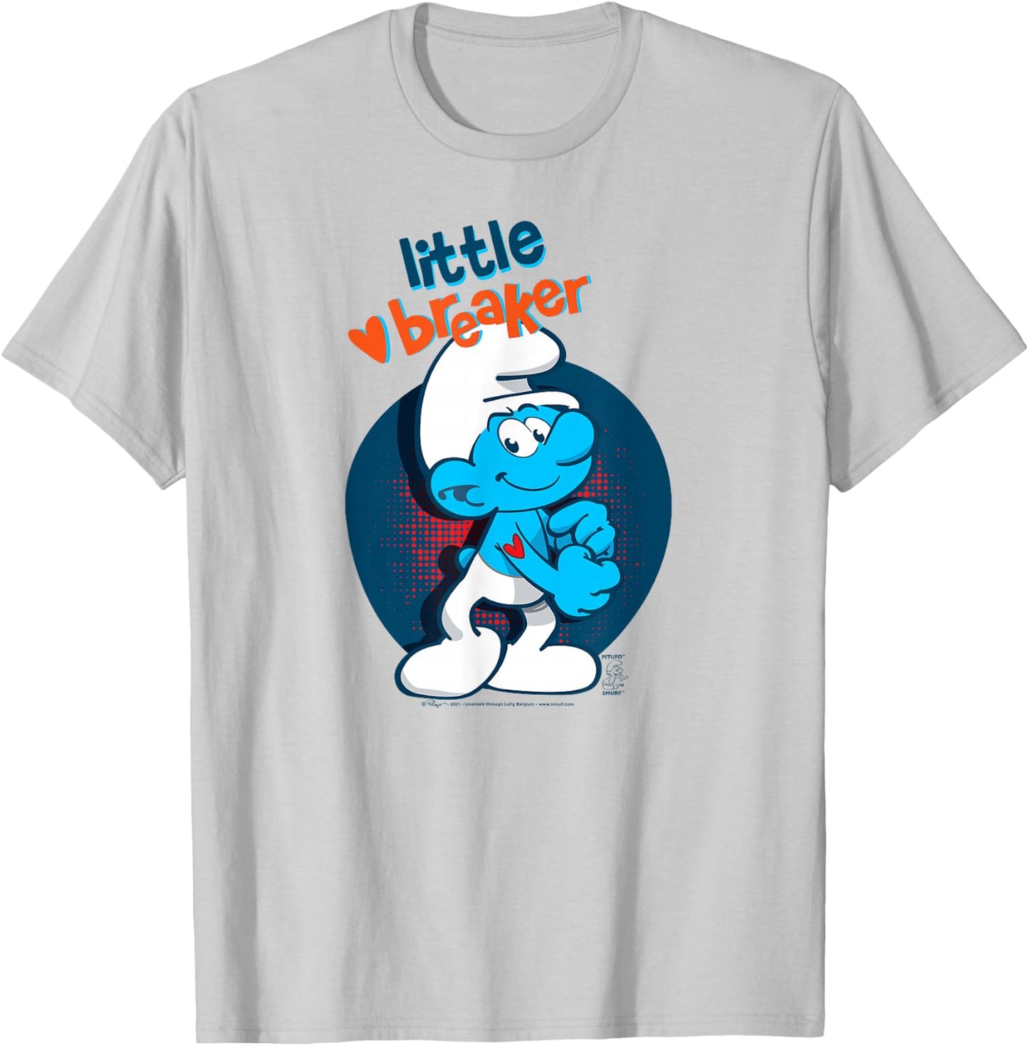 The Smurfs Hefty Smurf Little Heart Breaker T-Shirt - T-Shirt | Ash