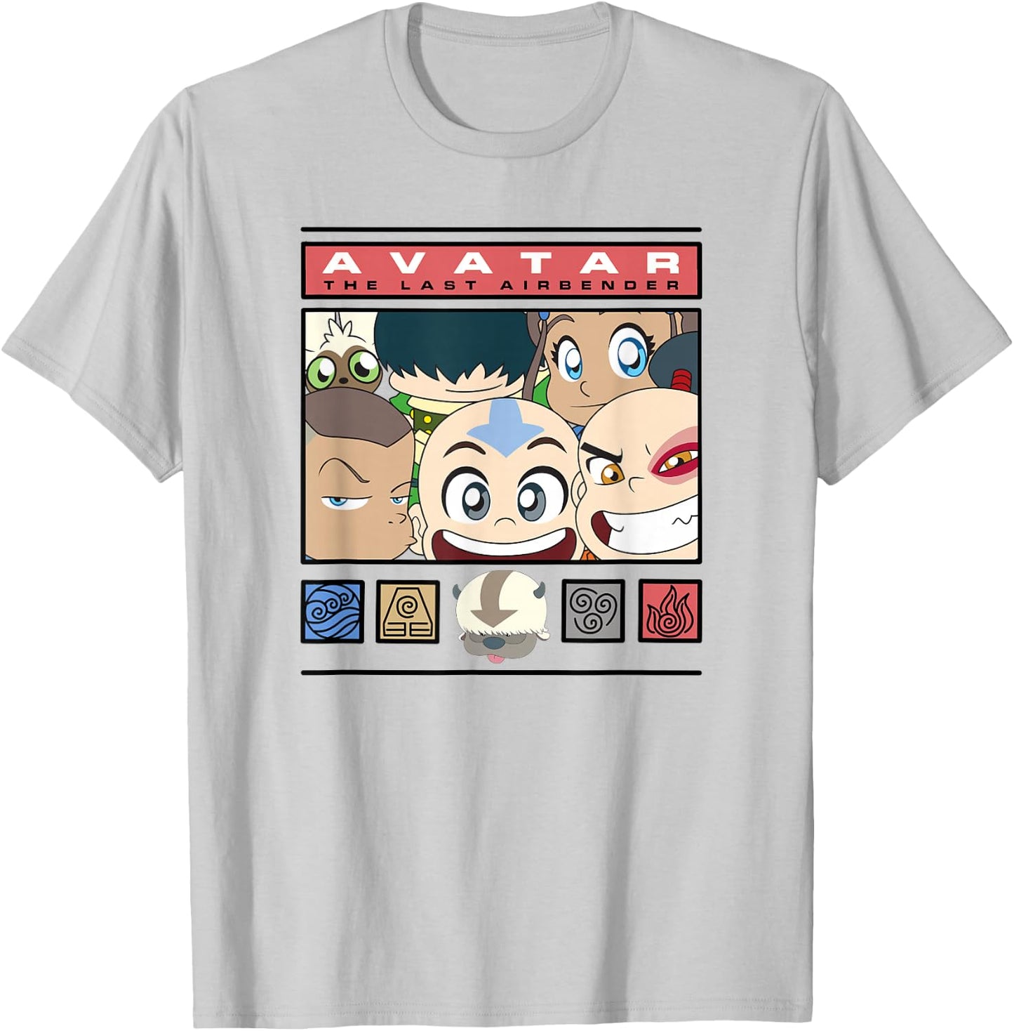 Avatar: The Last Airbender Group Chibi Photo Frame T-Shirt - T-Shirt | Ash