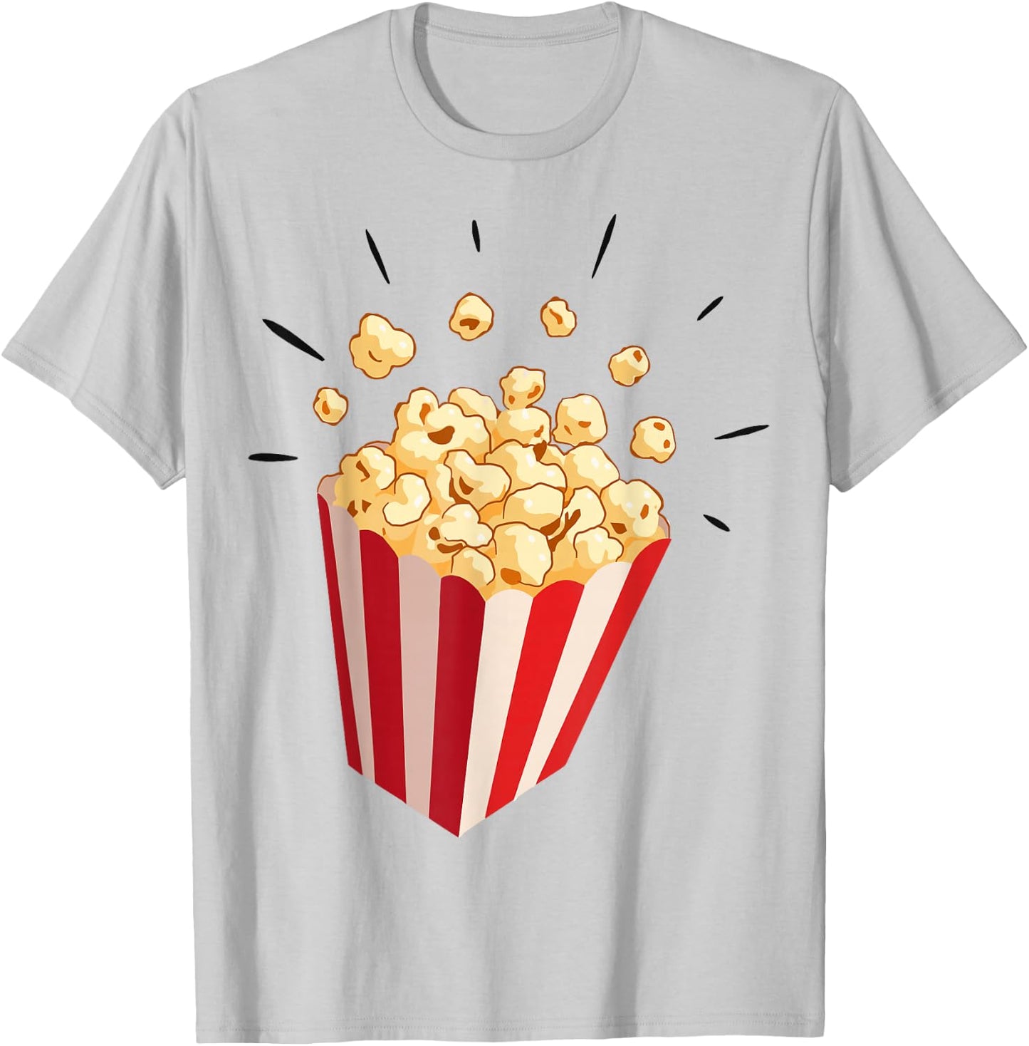 Retro Popcorn Costume for Carnival Fancy Dress , White T-Shirt - T-Shirt | Ash