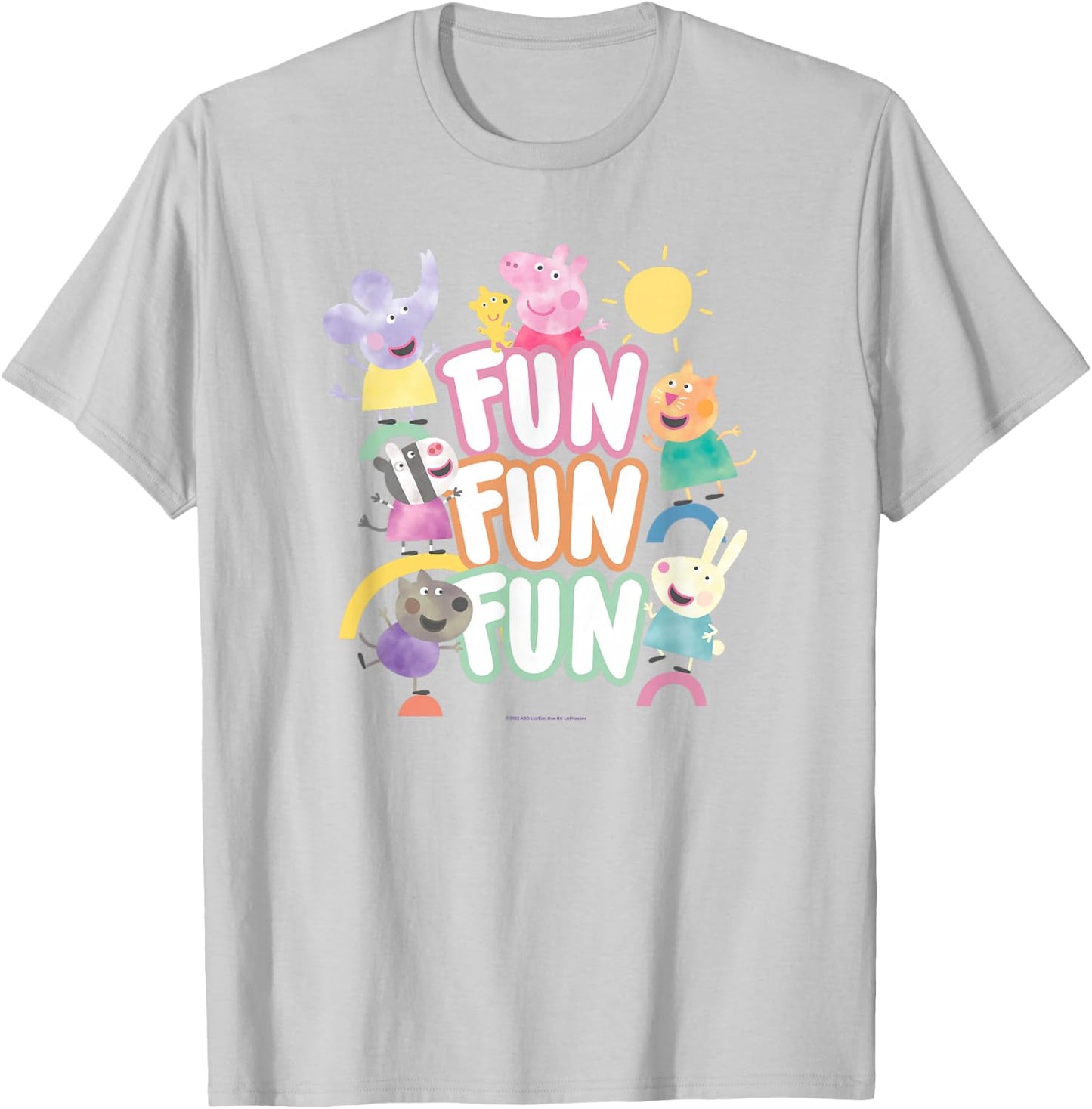 Peppa Pig Fun Fun Fun Friends Playground T-Shirt - T-Shirt | Ash