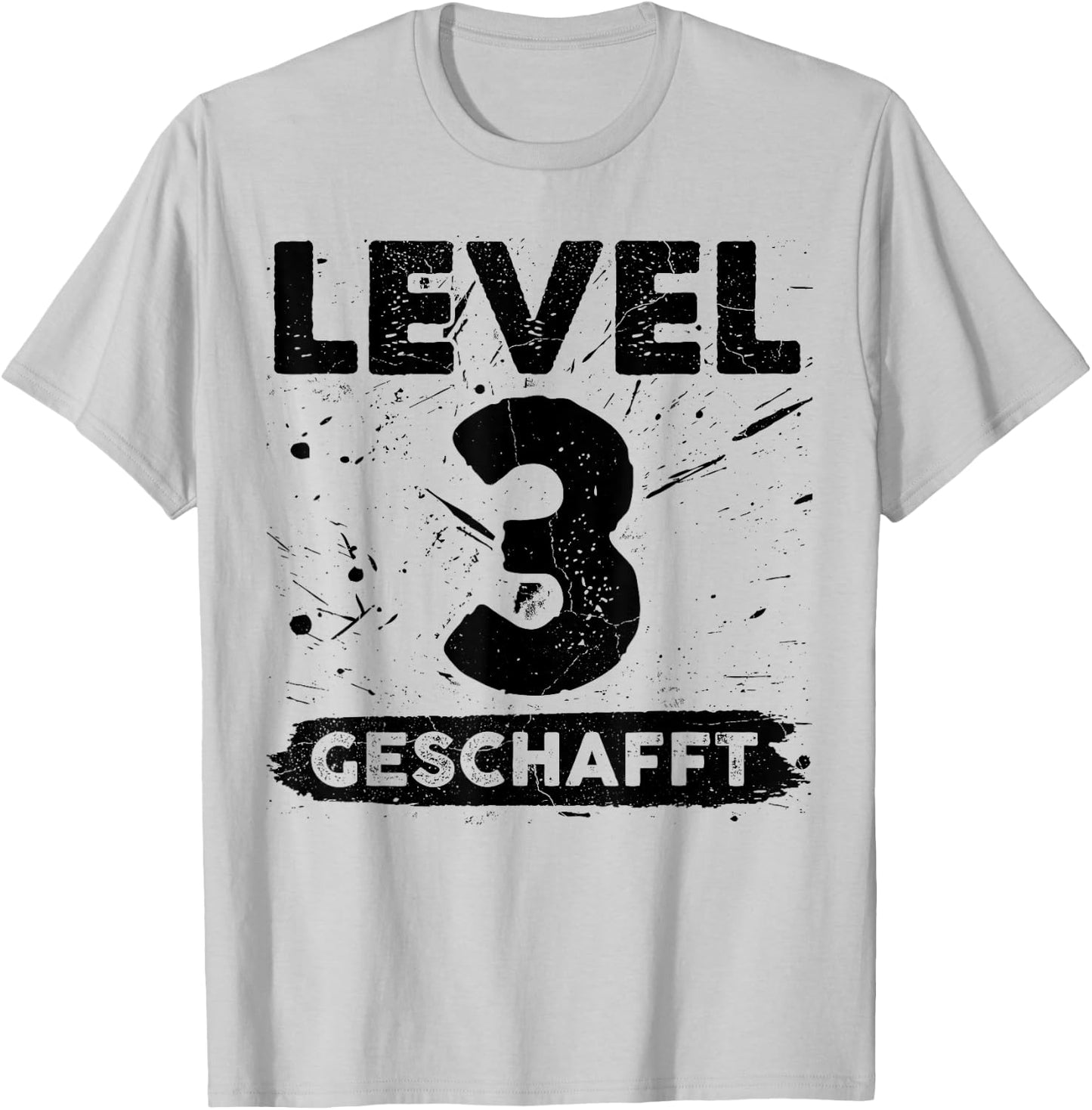 Level 3 Geschafft 3 Hochzeitstag 3 Jahre T-Shirt - T-Shirt | Ash