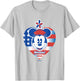 Disney Minnie Mouse Face 4th of July USA Heart Flag T-Shirt - T-Shirt | Ash