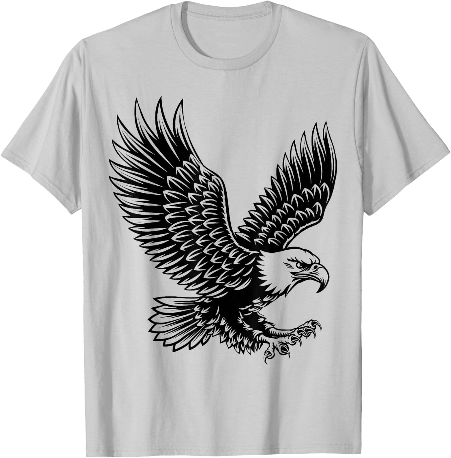 Bald Eagle Bird Wings Spread Flying T-Shirt - T-Shirt | Ash