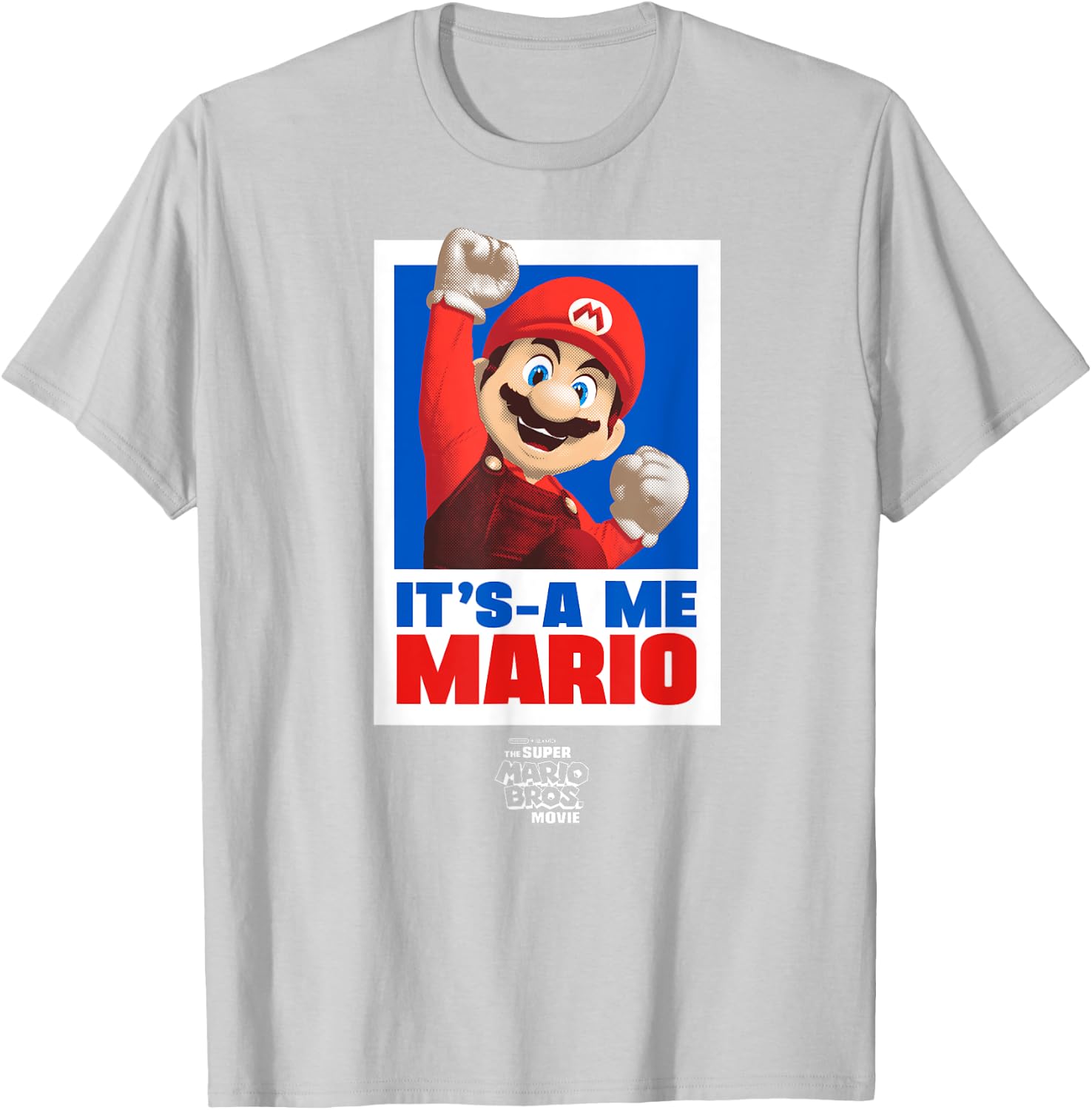 The Super Mario Bros. Movie It's a-Me Mario Portrait , blue T-Shirt - T-Shirt | Ash