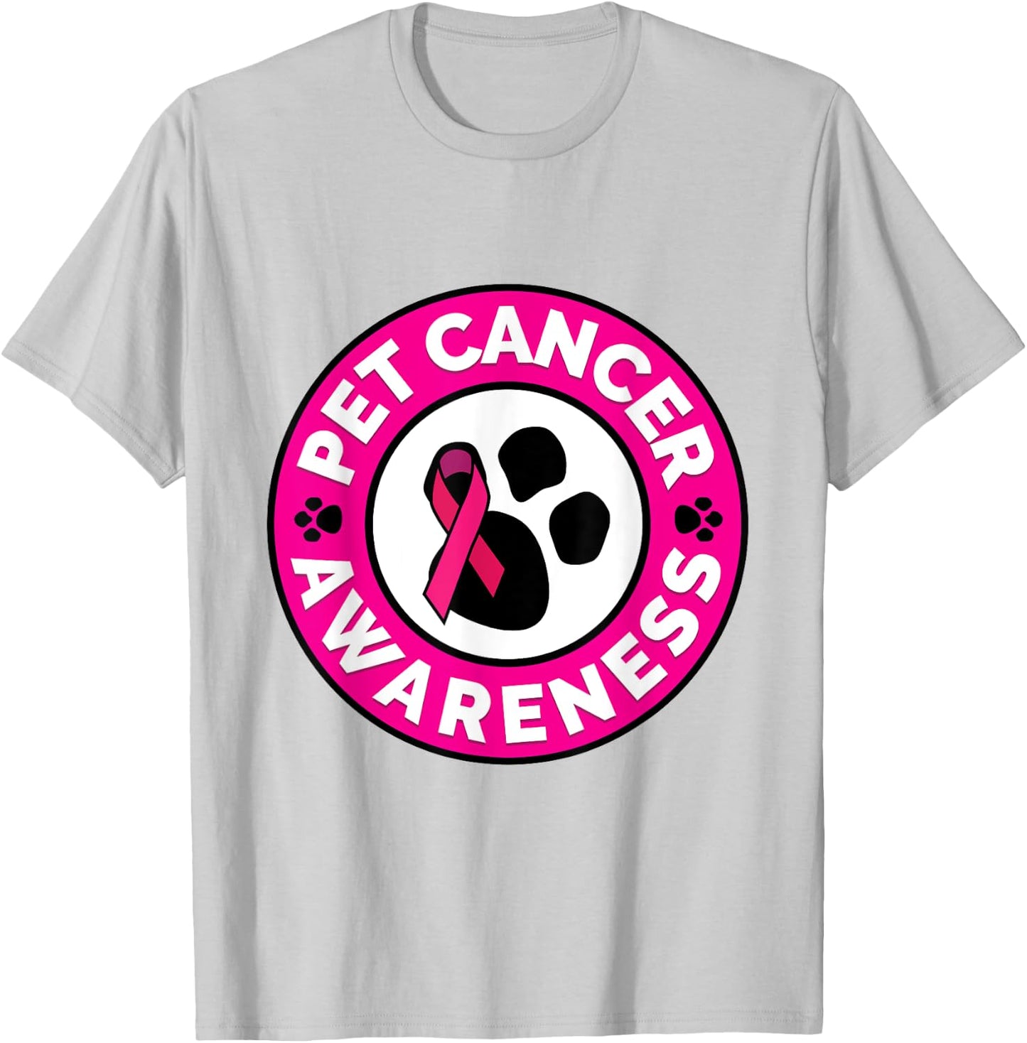Pet Cancer Awareness T Shirt Canine Dog Cat Cancer Women Girls Kids T-Shirt - T-Shirt | Ash