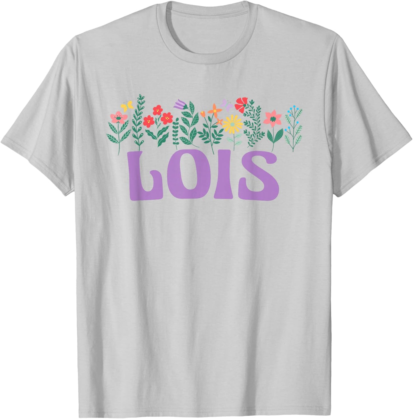Wildflower Floral LOIS Name Mother's Day Women's T-Shirt - T-Shirt | Ash