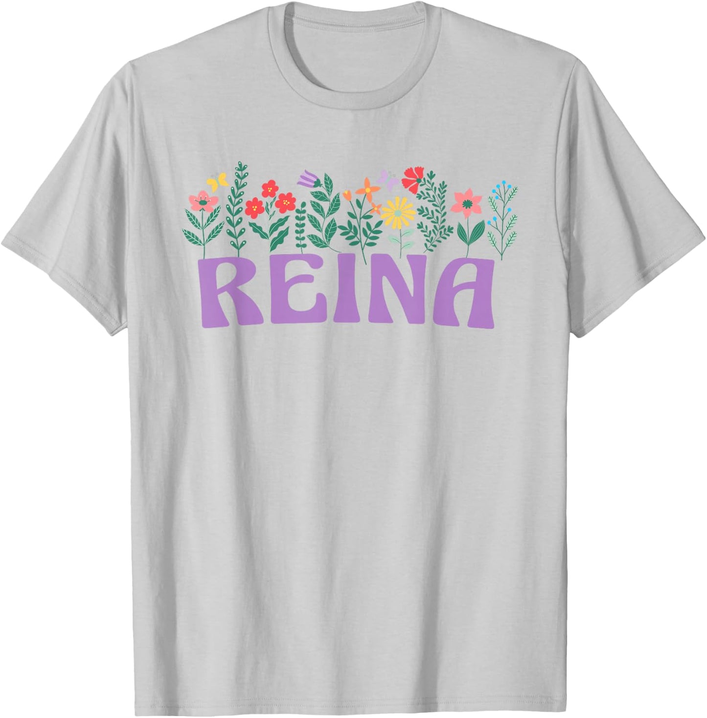 Wildflower Floral Queen Name Mother's Day Women's , white, S T-Shirt - T-Shirt | Ash