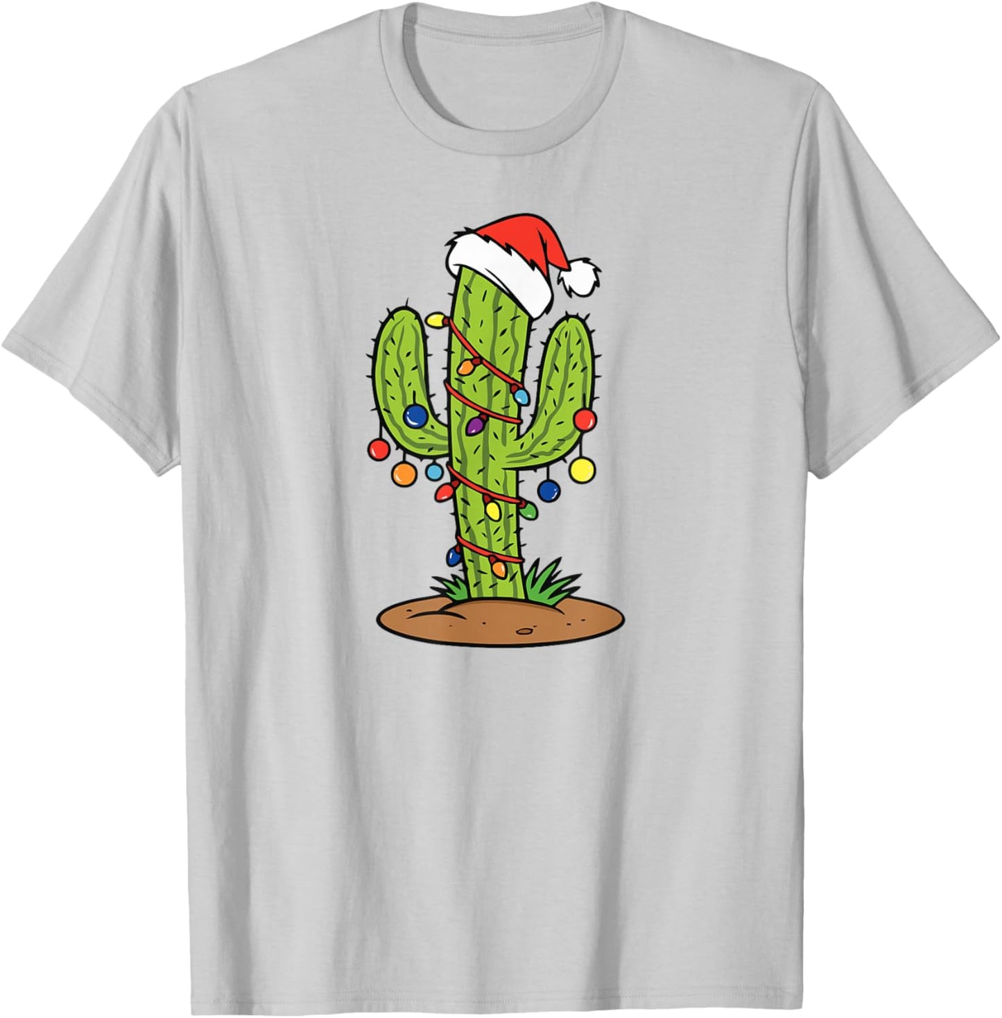 Cactus Holiday Christmas Tree T-Shirt - T-Shirt | Ash