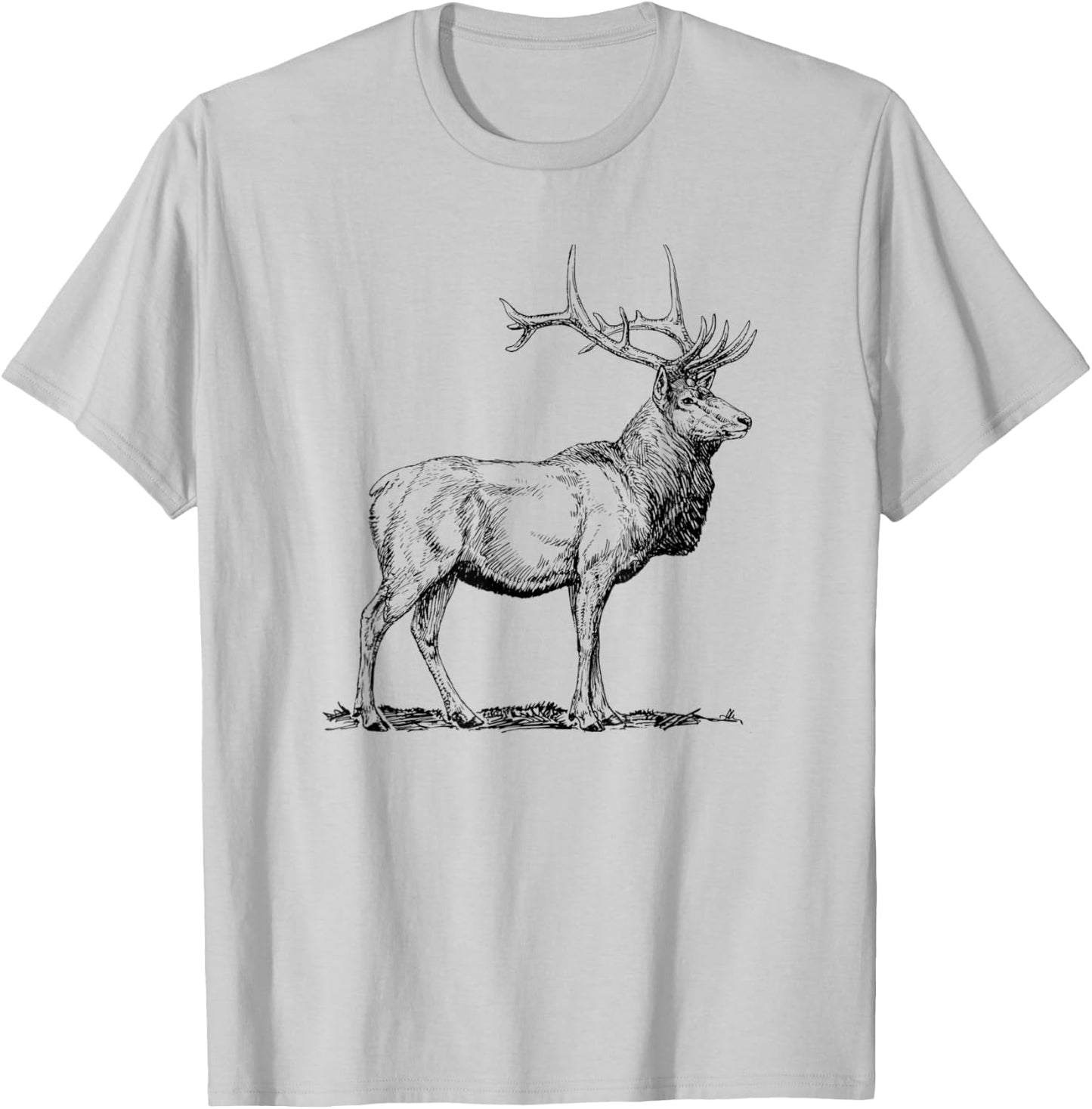 Cute Deer Whitetail Buck Illustration Graphic Boy & Girl T-Shirt - T-Shirt | Ash