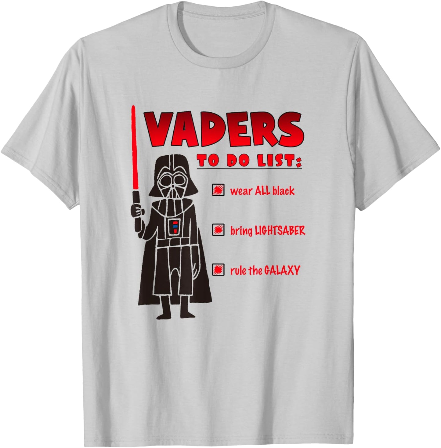 Star Wars Classic Darth Vader Rule The Galaxy To Do List T-Shirt - T-Shirt | Ash