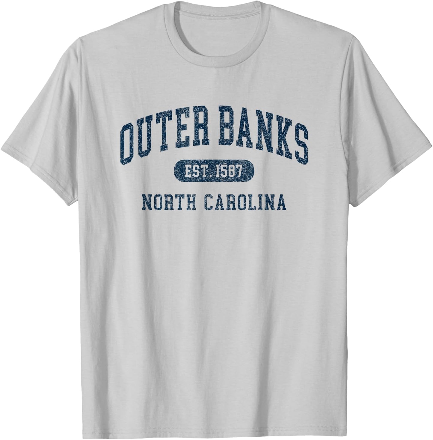 Vintage Outer Banks Est 1587 OBX North Carolina NC Retro T-Shirt - T-Shirt | Ash