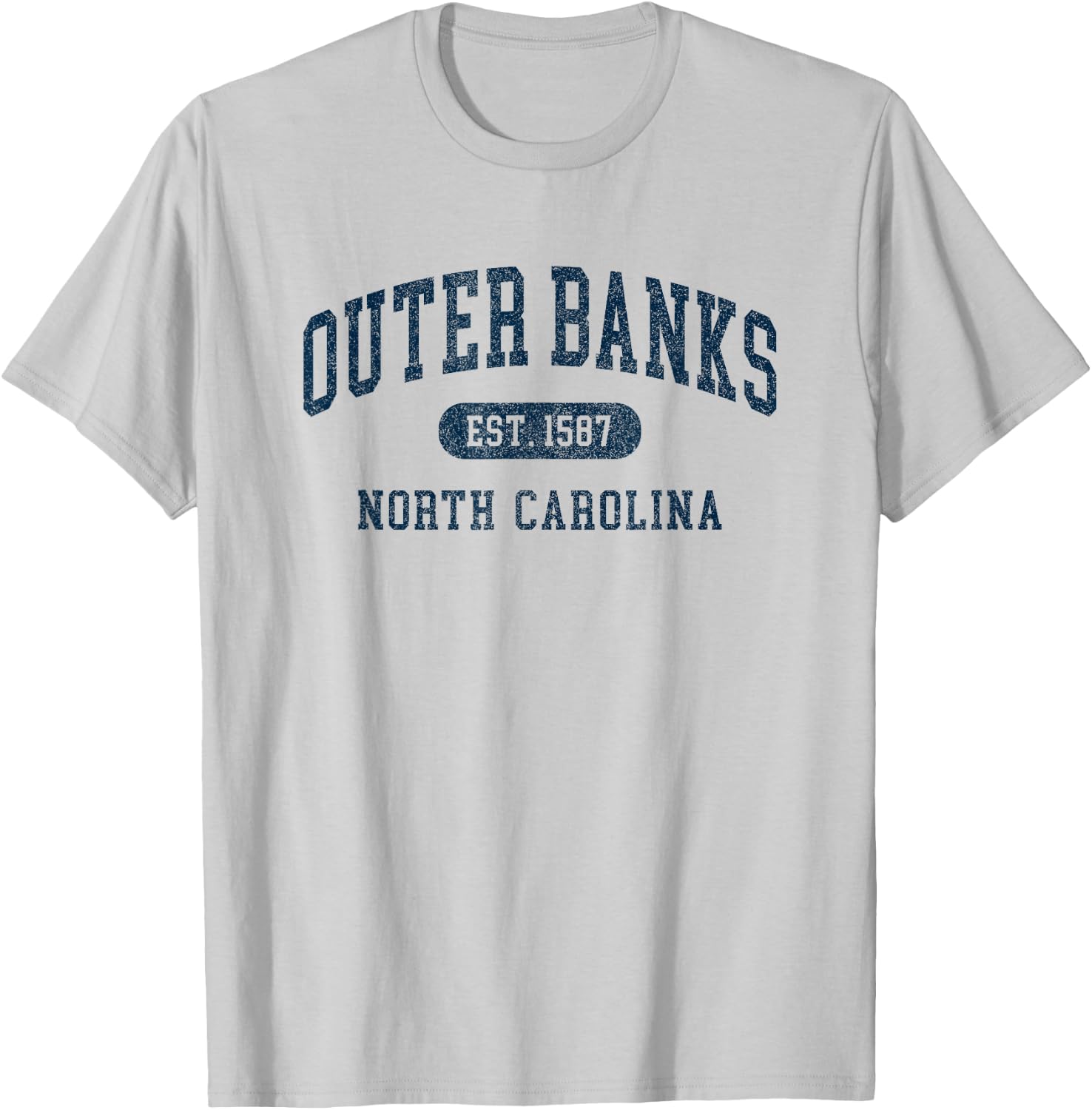 Vintage Outer Banks Est 1587 OBX North Carolina NC Retro T-Shirt - T-Shirt | Ash