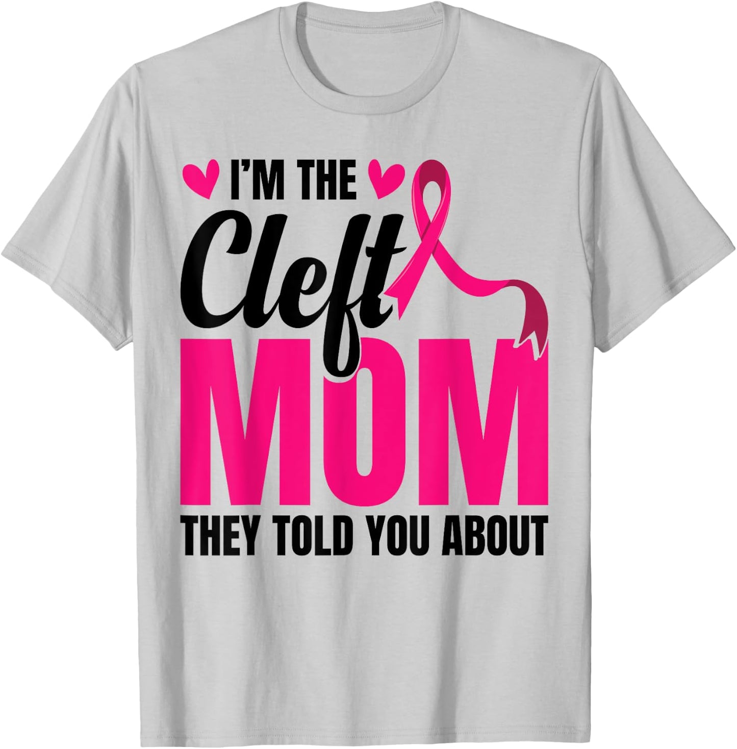 Cleft Lip Warrior Cleft Palate Awareness Cleft Ribbon T-Shirt - T-Shirt | Ash