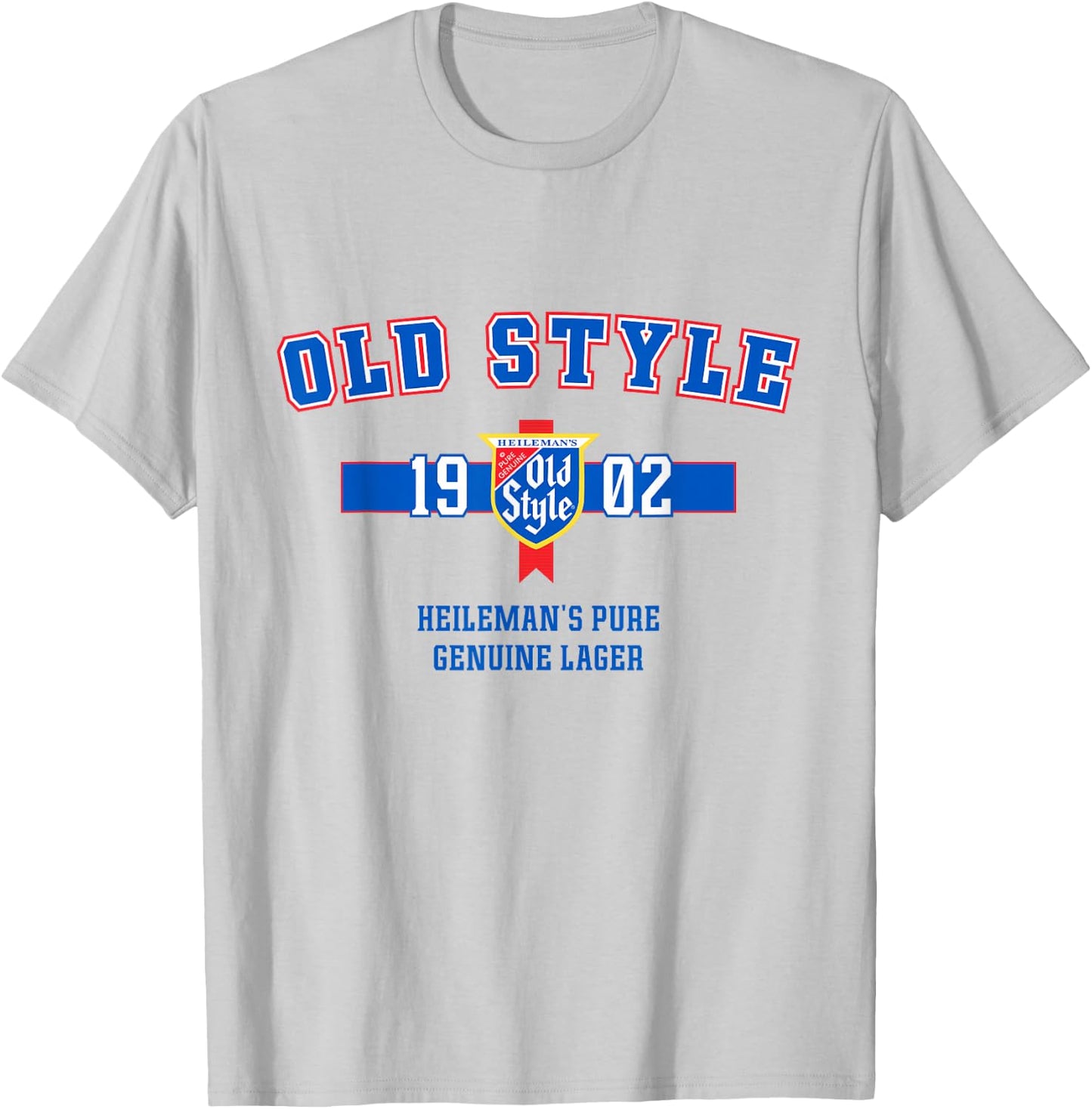 Old Style Genuine Lager Beer Ribbon Vintage 1902 Style T-Shirt - T-Shirt | Ash